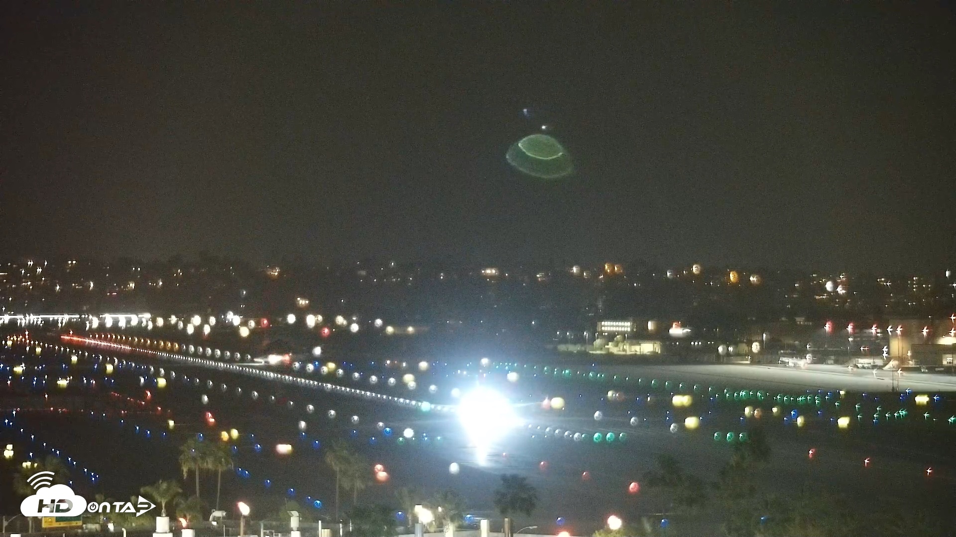 Snapshot of SD Lindbergh Airport & Bay Live Webcam taken Feb 10, 2026, 8:50pm PST