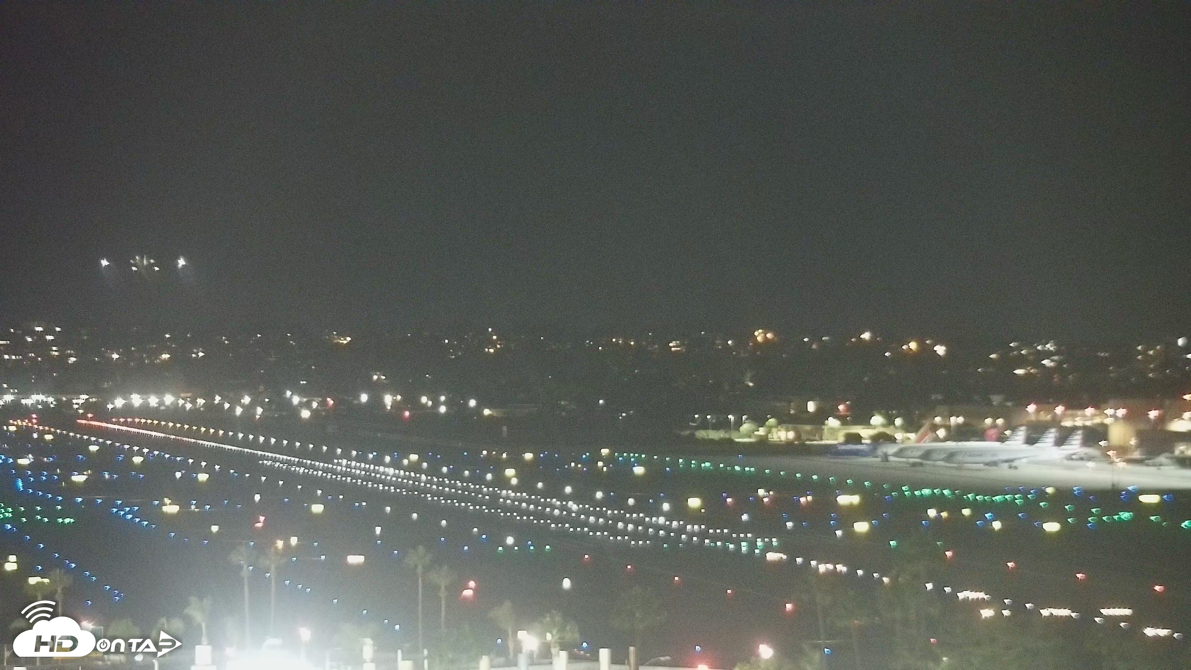 Snapshot of SD Lindbergh Airport & Bay Live Webcam taken Aug 15, 2026, 9:49pm PDT