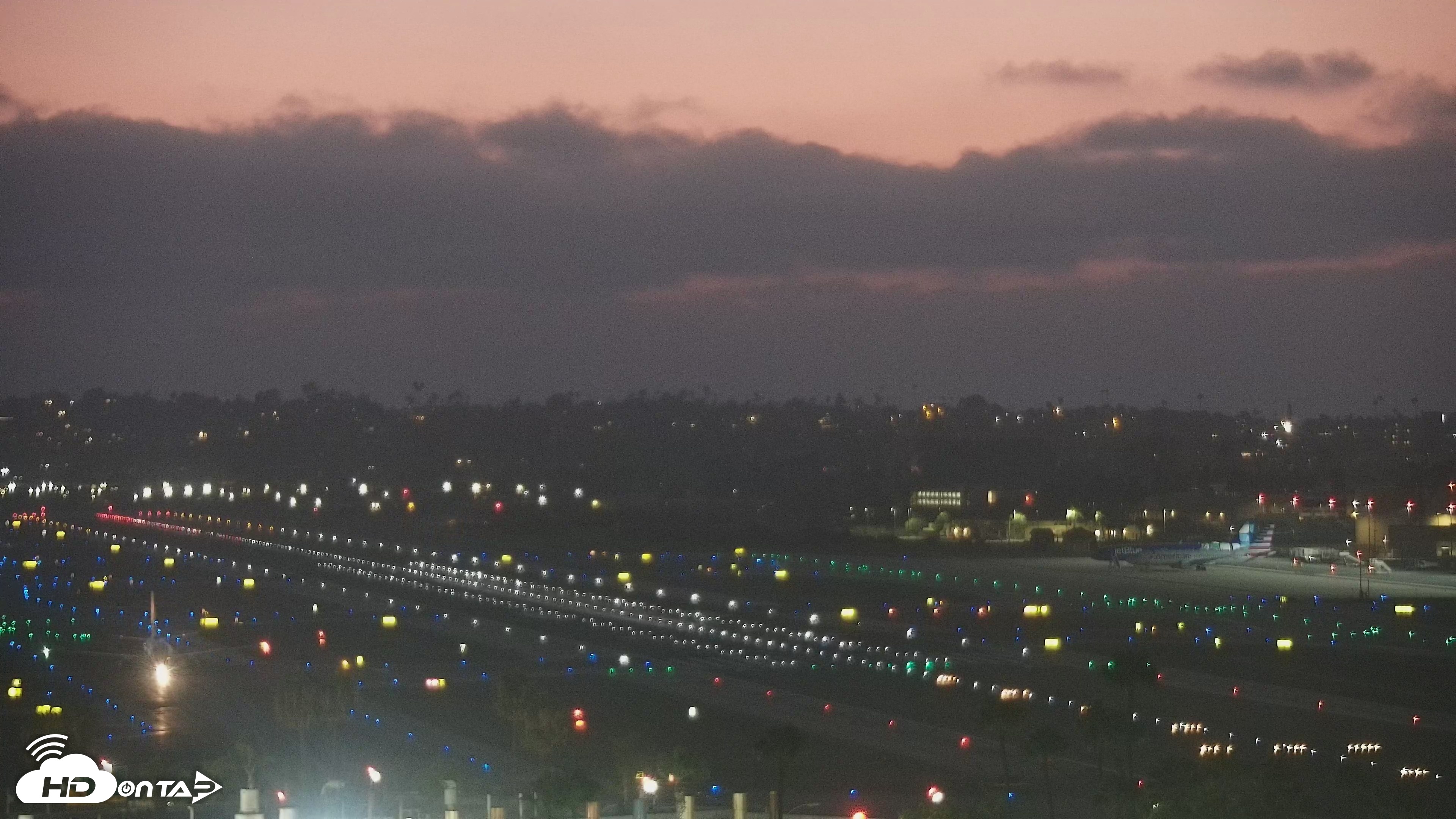 Snapshot of SD Lindbergh Airport & Bay Live Webcam taken Jul 28, 2026, 8:27pm PDT