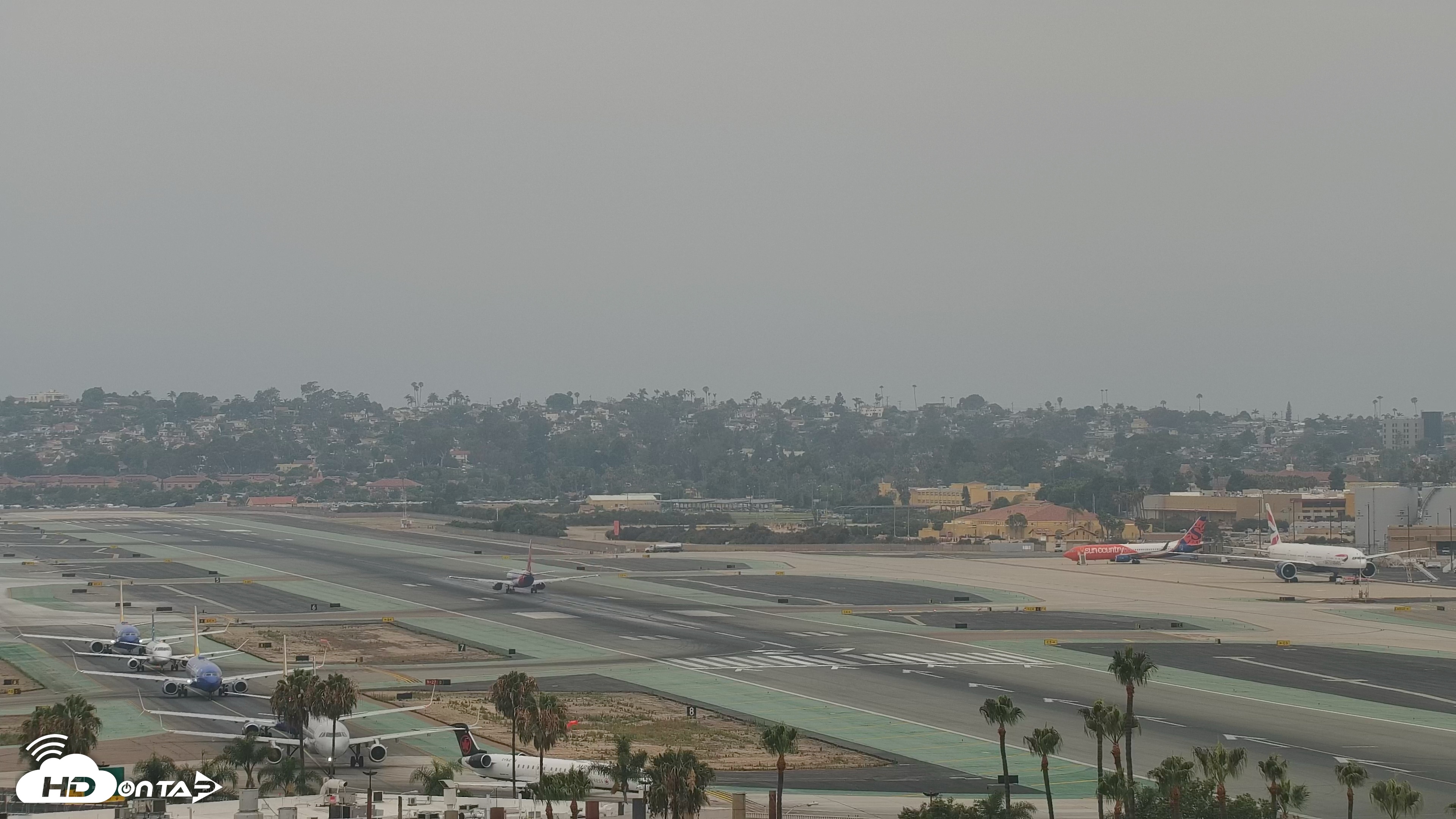 Snapshot of SD Lindbergh Airport & Bay Live Webcam taken Jun 23, 2026, 8:30am PDT
