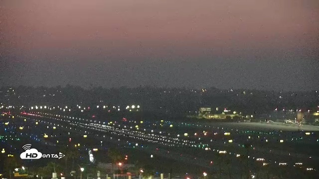 Snapshot of SD Lindbergh Airport & Bay Live Webcam taken May 19, 2026, 8:19pm PDT