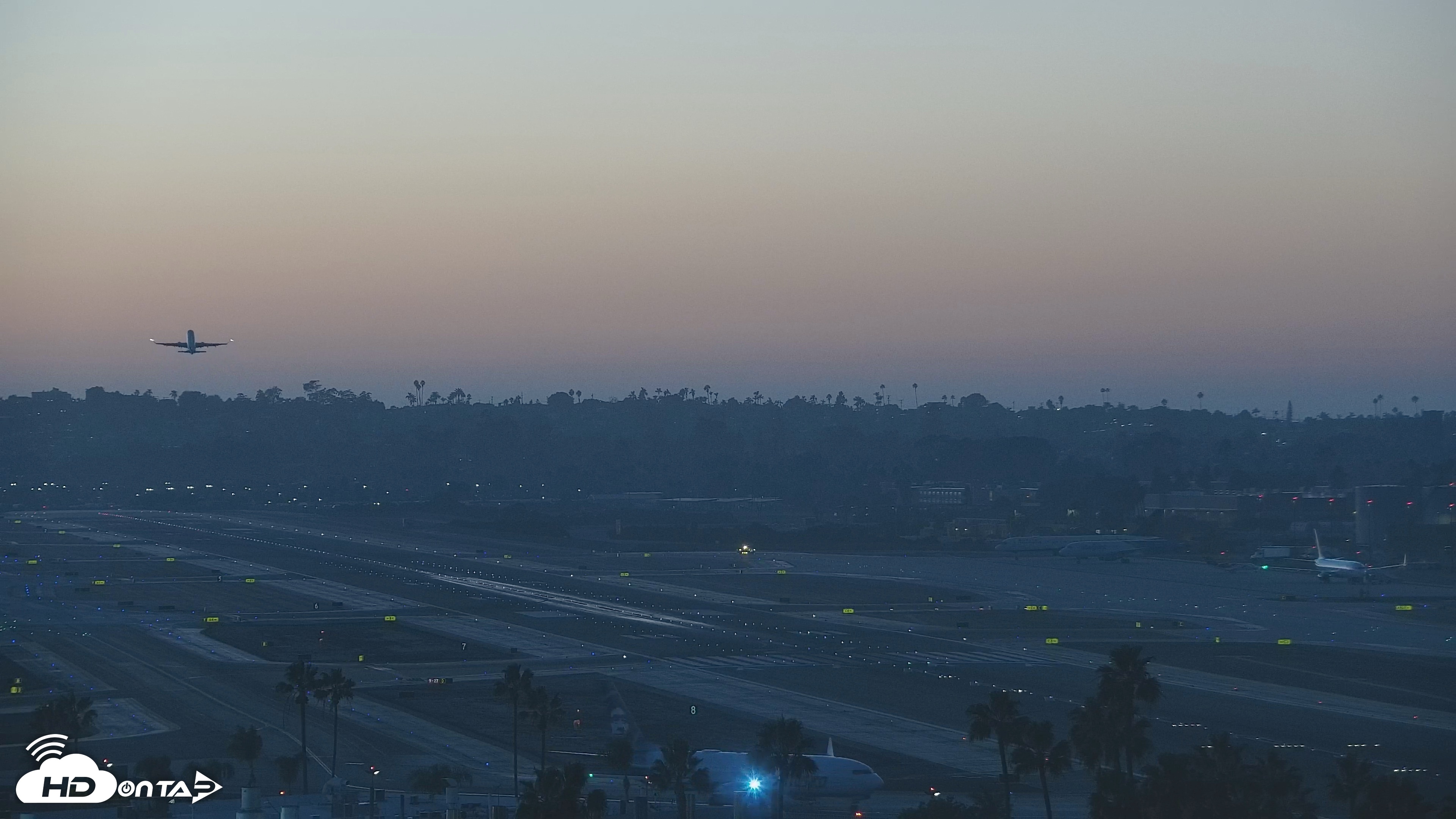 Snapshot of SD Lindbergh Airport & Bay Live Webcam taken Oct 2, 2026, 6:49pm PDT