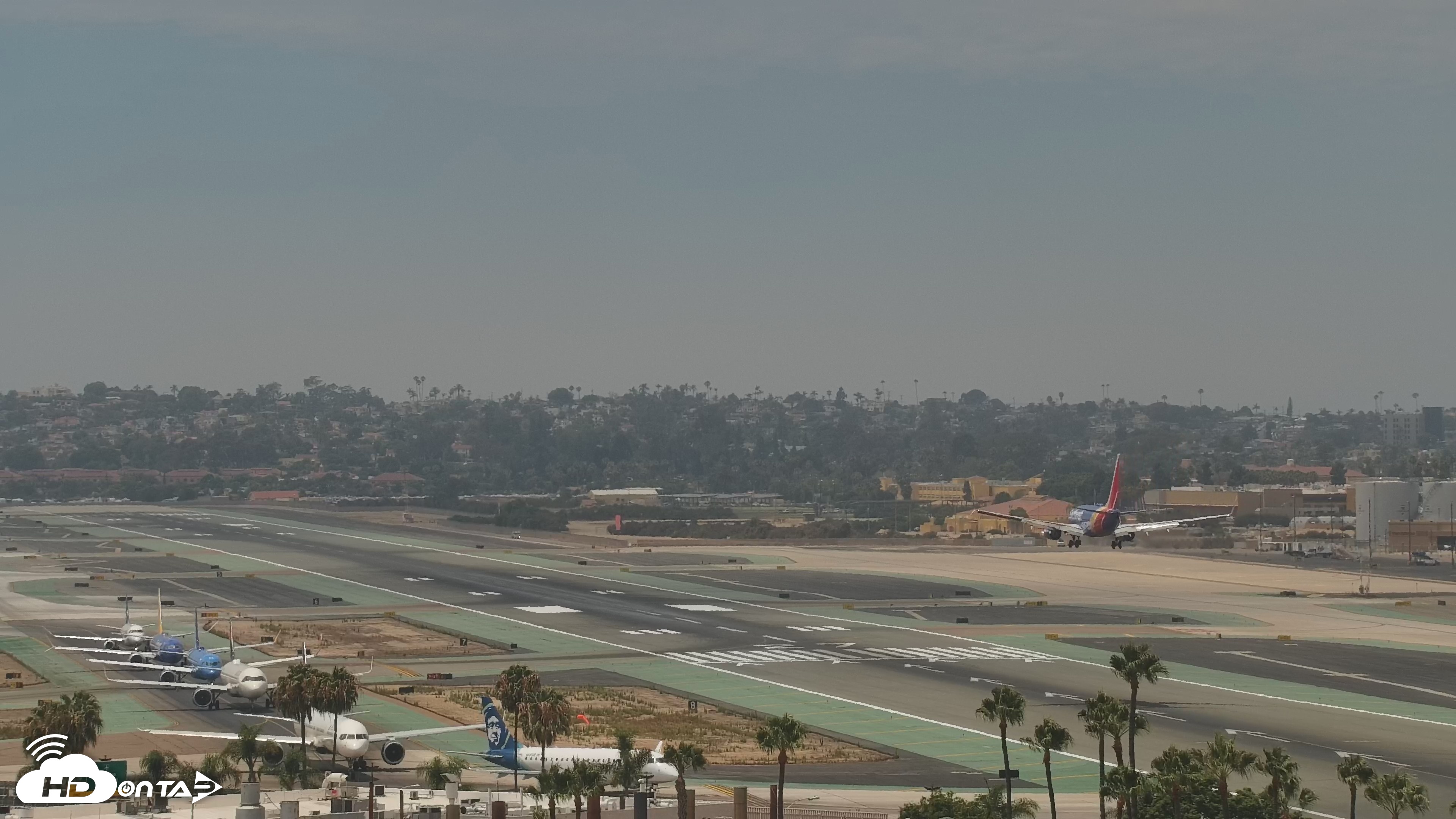 Snapshot of SD Lindbergh Airport & Bay Live Webcam taken Jul 20, 2026, 1:23pm PDT