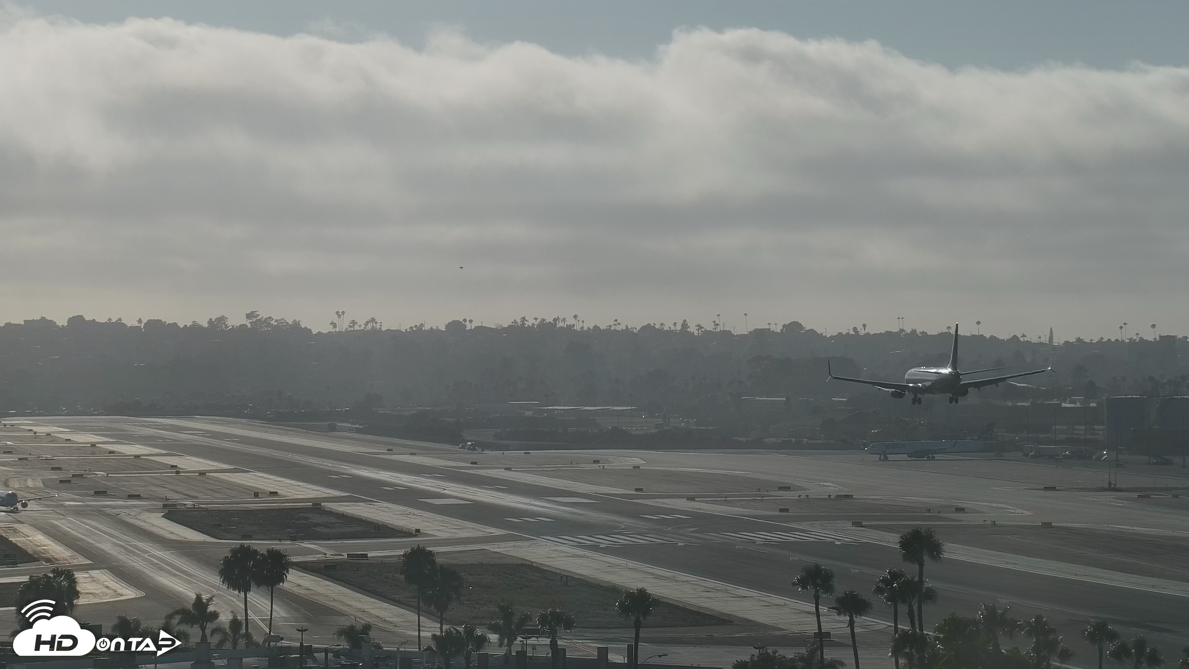Snapshot of SD Lindbergh Airport & Bay Live Webcam taken Jul 22, 2026, 6:35pm PDT