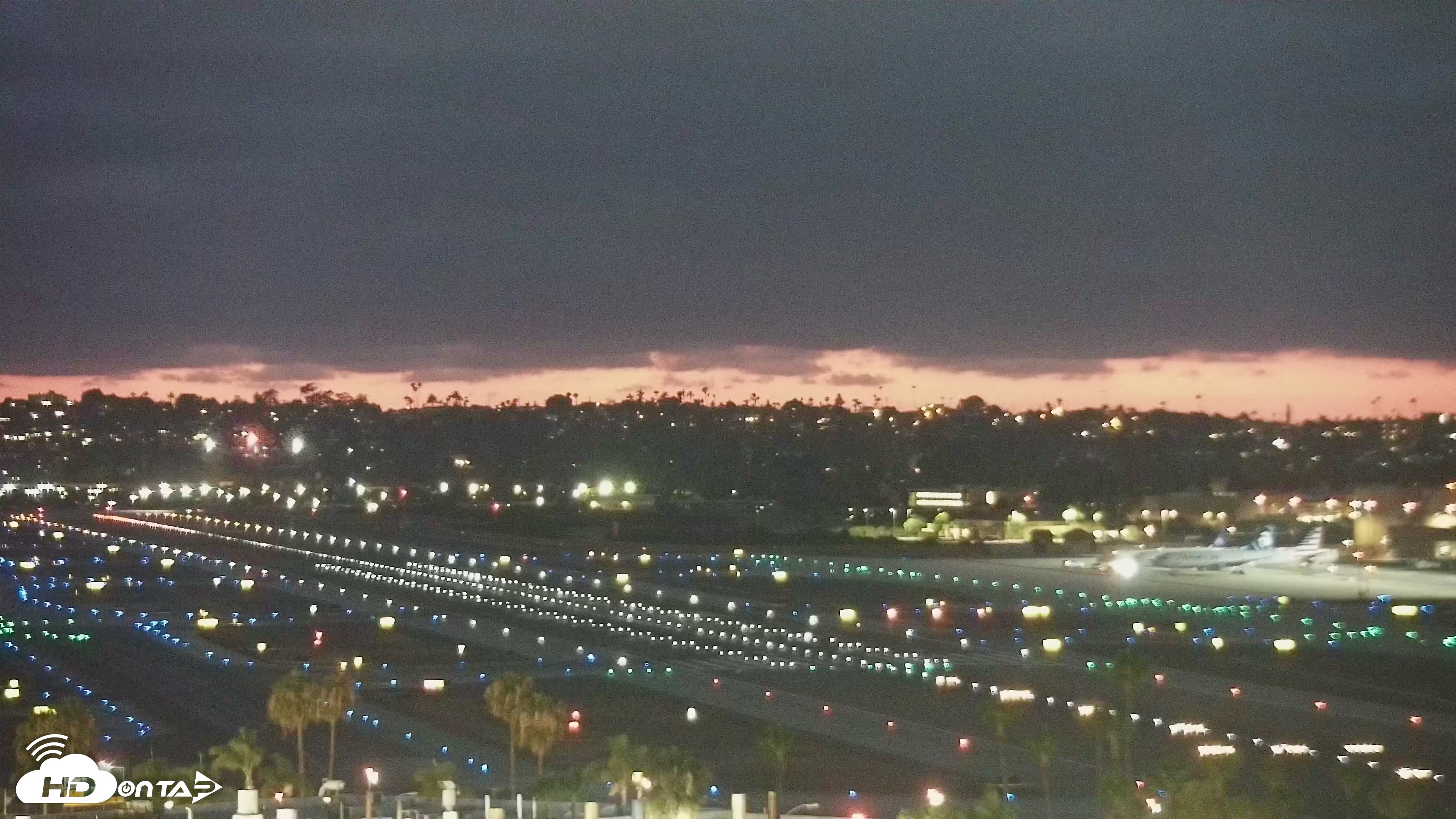 Snapshot of SD Lindbergh Airport & Bay Live Webcam taken Jun 19, 2026, 8:38pm PDT