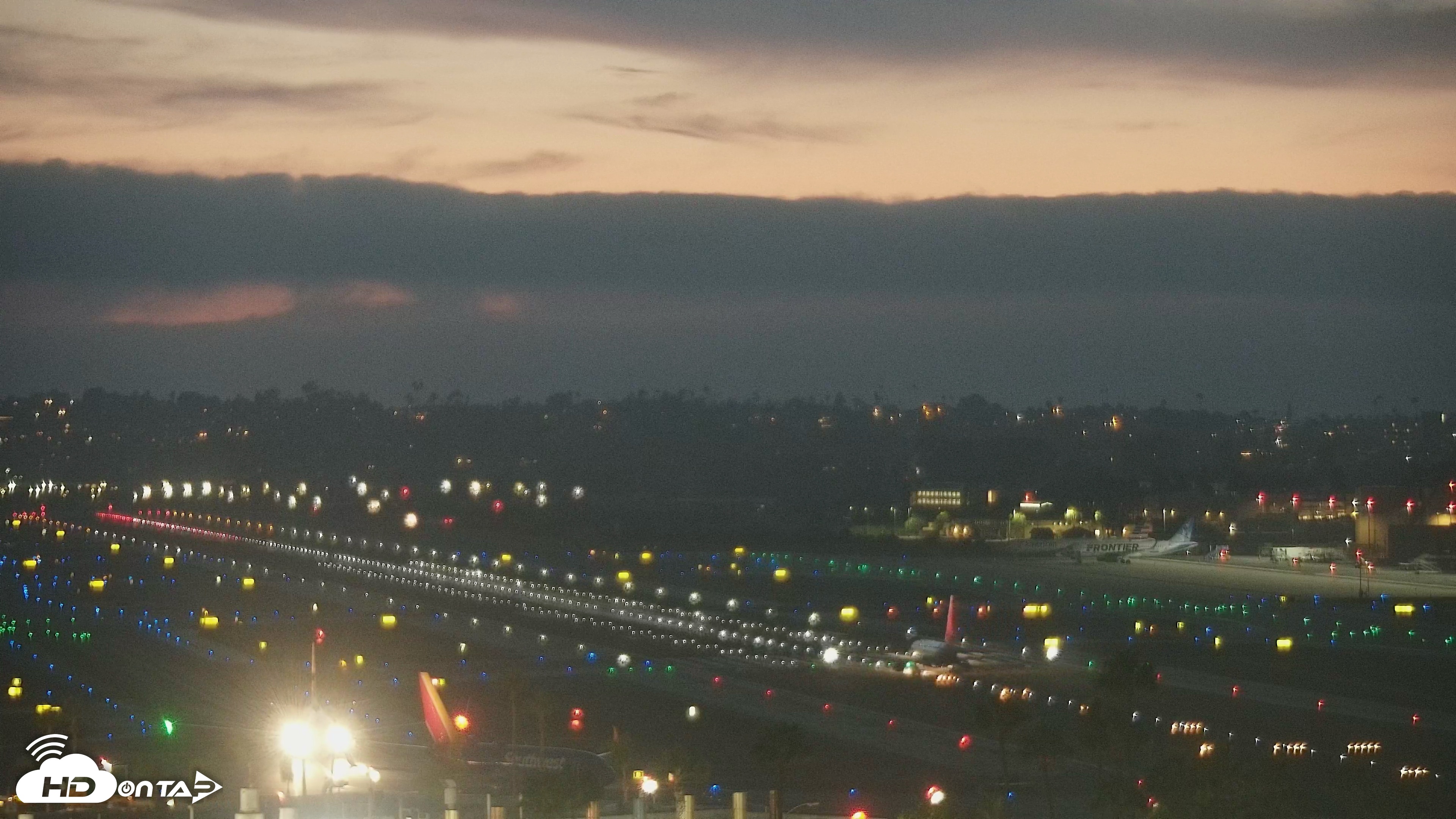 Snapshot of SD Lindbergh Airport & Bay Live Webcam taken Aug 17, 2026, 8:05pm PDT