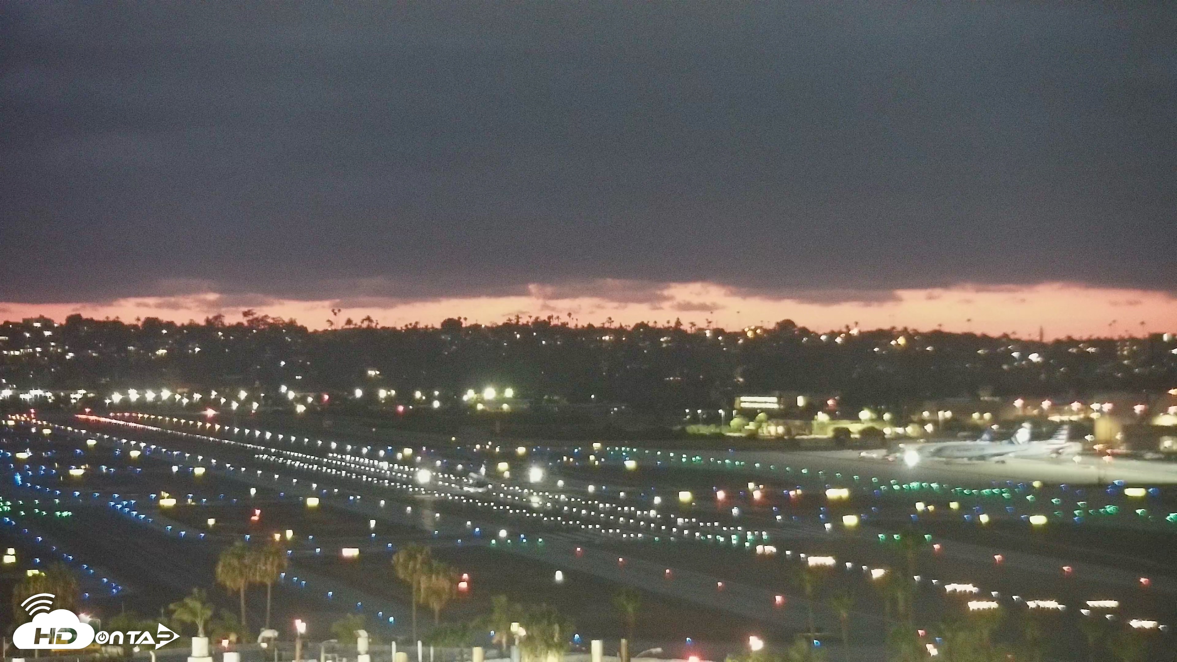 Snapshot of SD Lindbergh Airport & Bay Live Webcam taken Jun 19, 2026, 8:38pm PDT