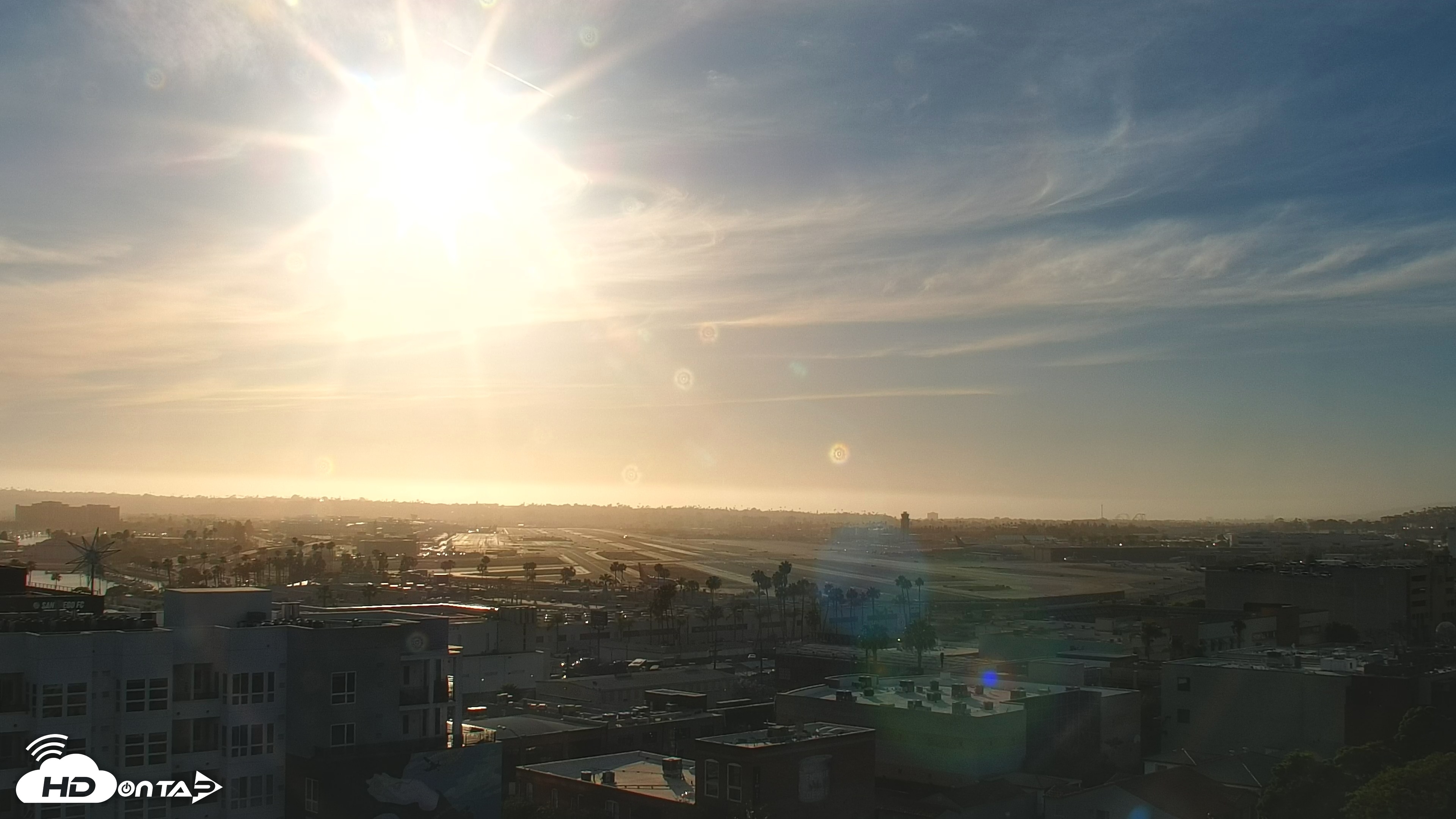 Snapshot of SD Lindbergh Airport & Bay Live Webcam taken May 11, 2025, 6:31pm PDT