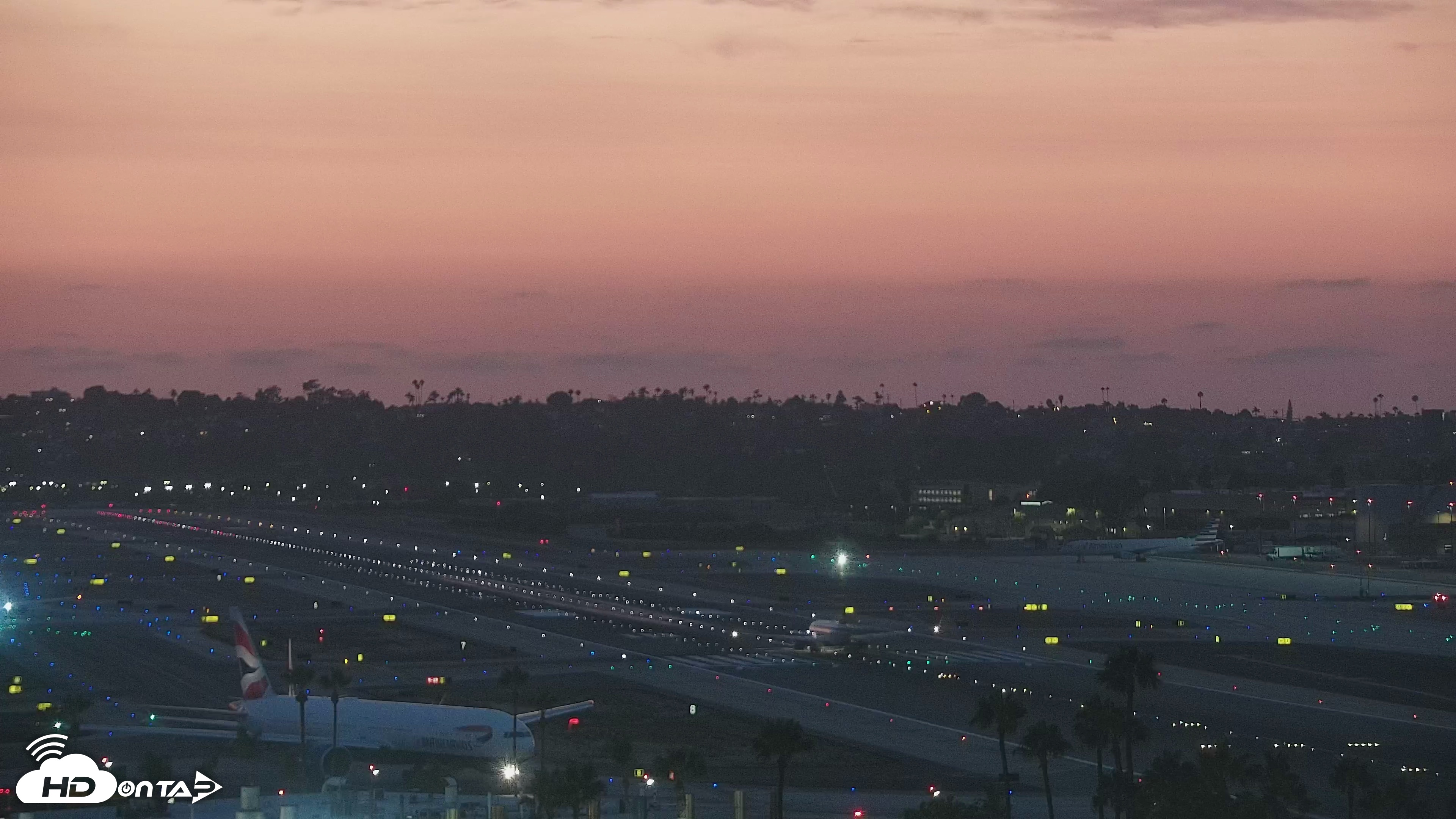 Snapshot of SD Lindbergh Airport & Bay Live Webcam taken Aug 10, 2026, 7:58pm PDT