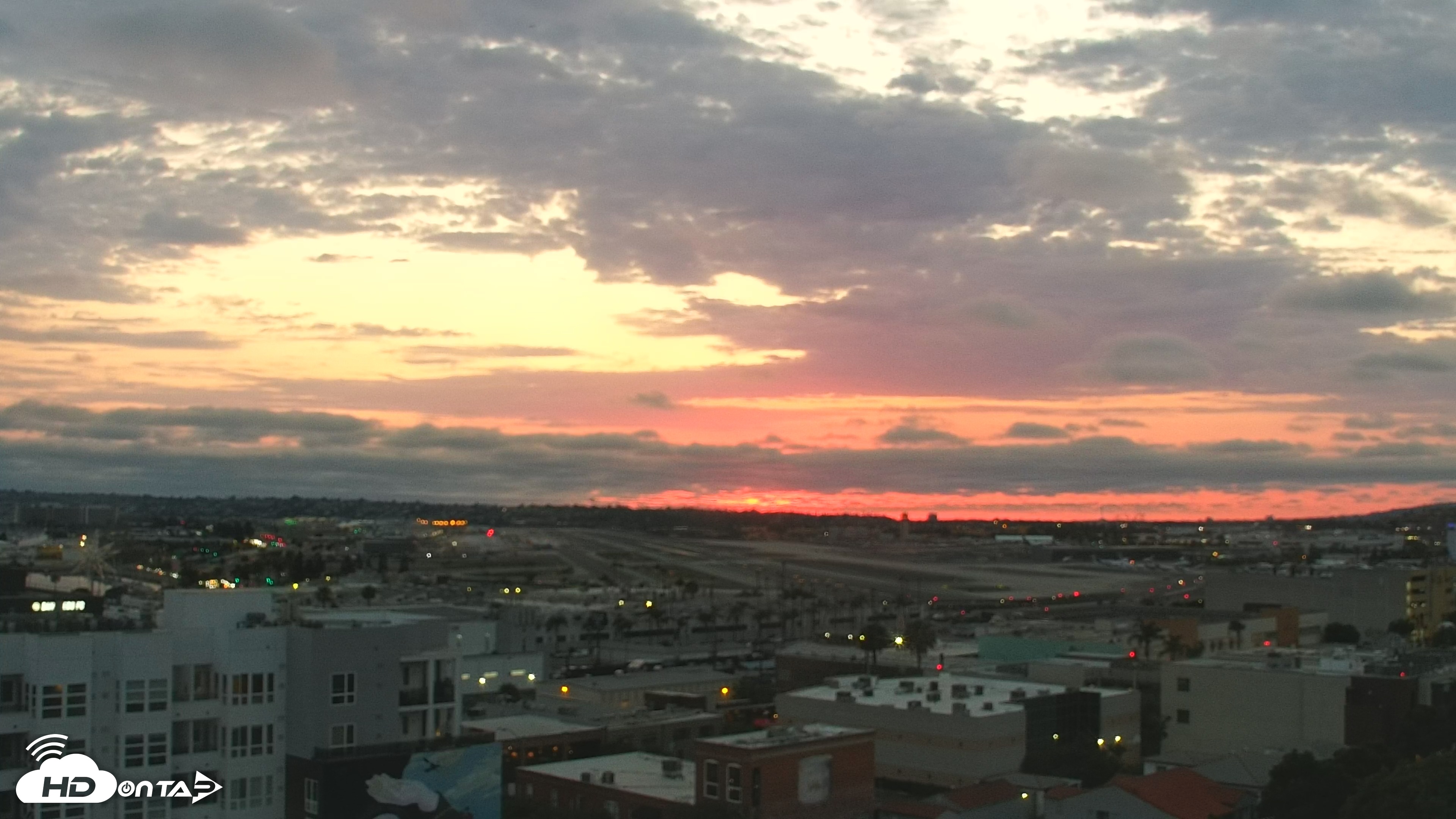 Snapshot of SD Lindbergh Airport & Bay Live Webcam taken Jul 17, 2025, 7:59pm PDT