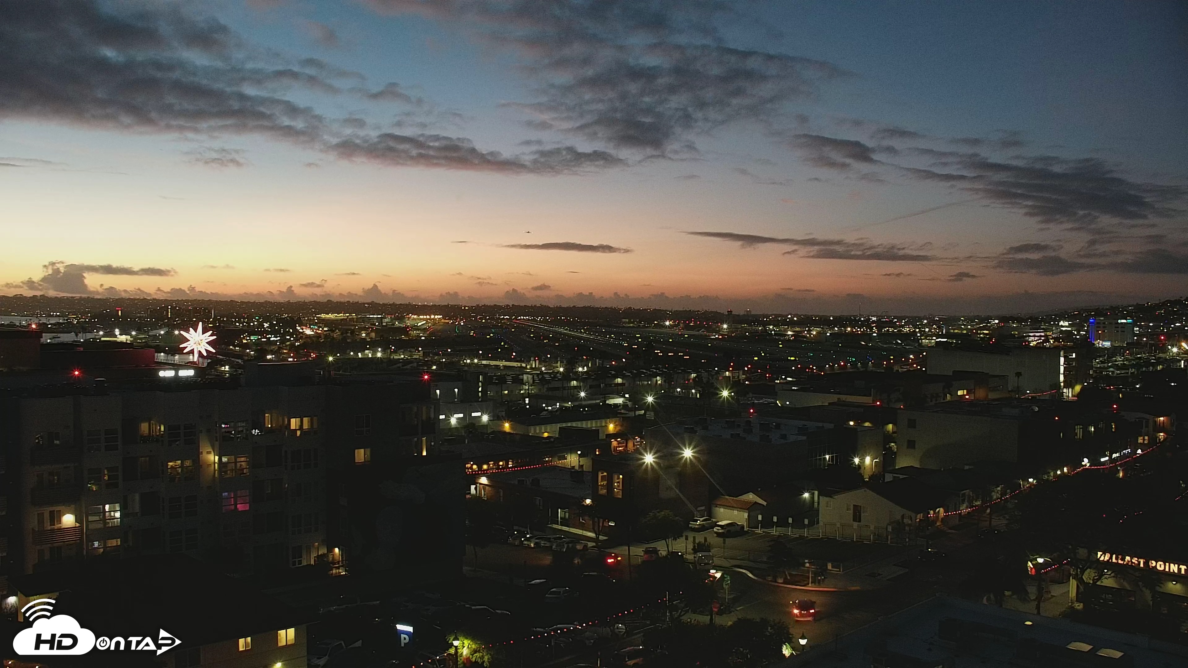 Snapshot of SD Lindbergh Airport & Bay Live Webcam taken Feb 14, 2025, 6:00pm PST