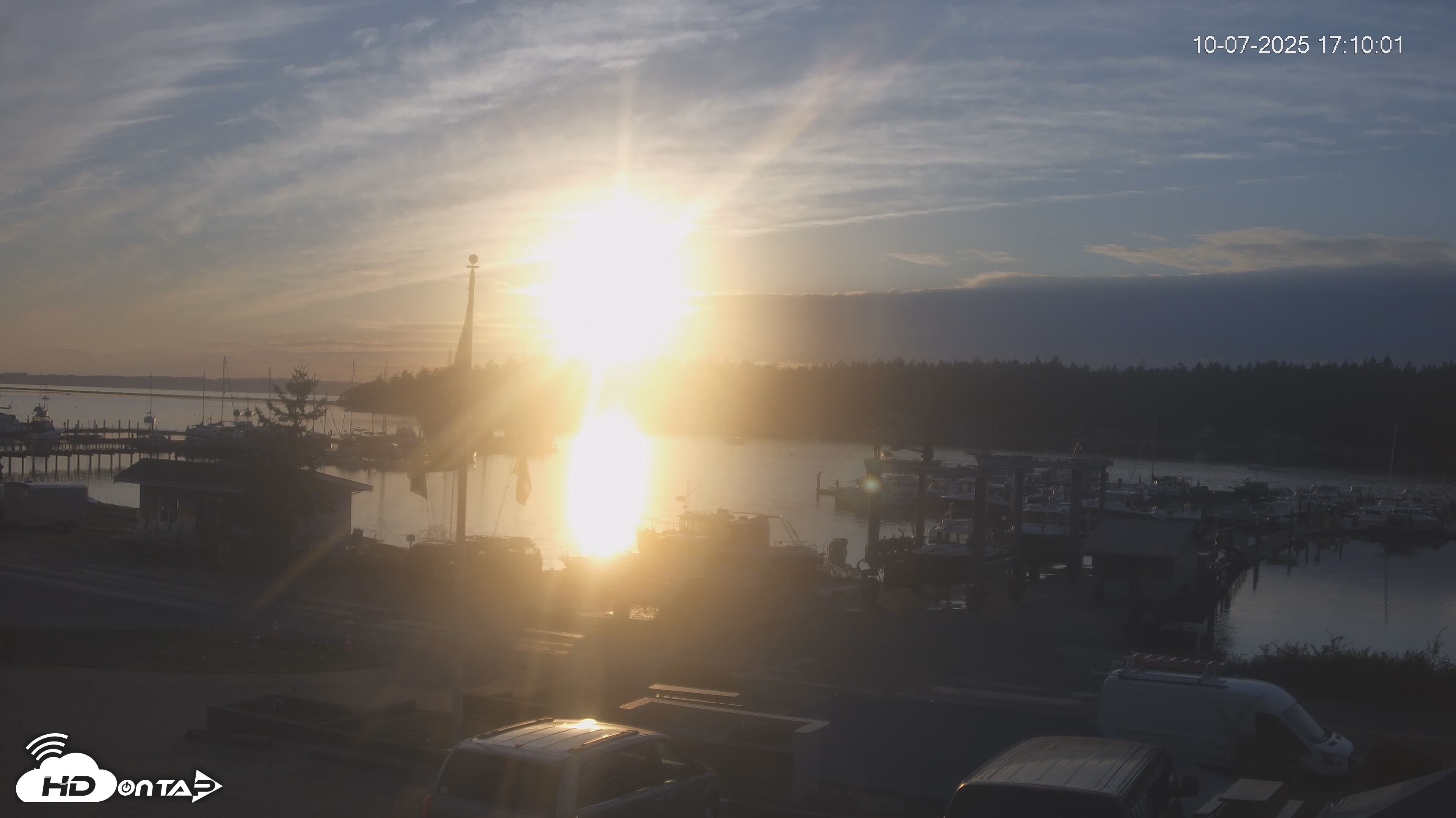 Snapshot of Lopez Island Marina Live Webcam taken Oct 7, 2025, 6:10pm PDT