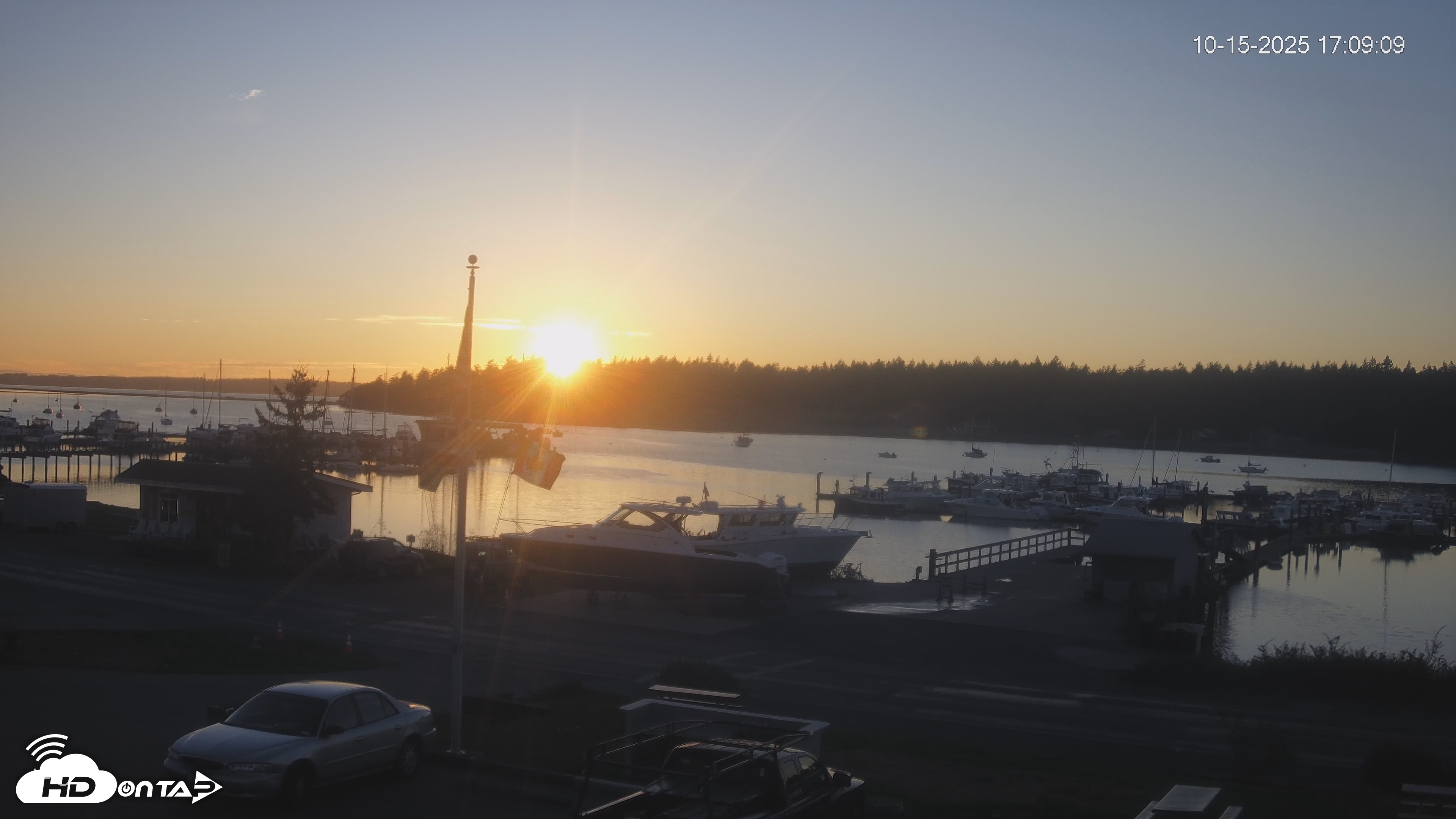 Snapshot of Lopez Island Marina Live Webcam taken Oct 15, 2025, 6:10pm PDT