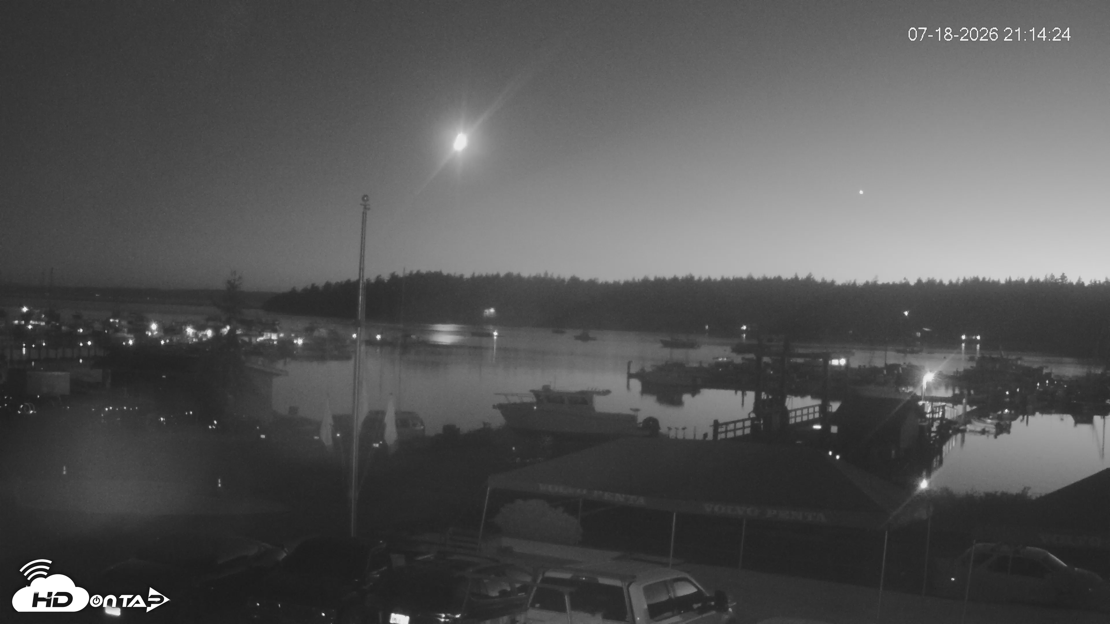 Snapshot of Lopez Island Marina Live Webcam taken Jul 18, 2026, 10:14pm PDT