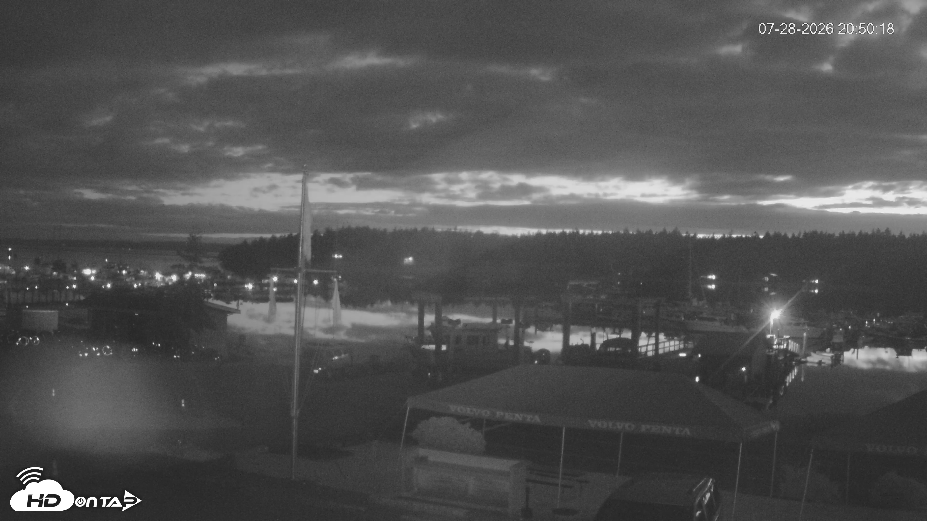 Snapshot of Lopez Island Marina Live Webcam taken Jul 28, 2026, 9:50pm PDT