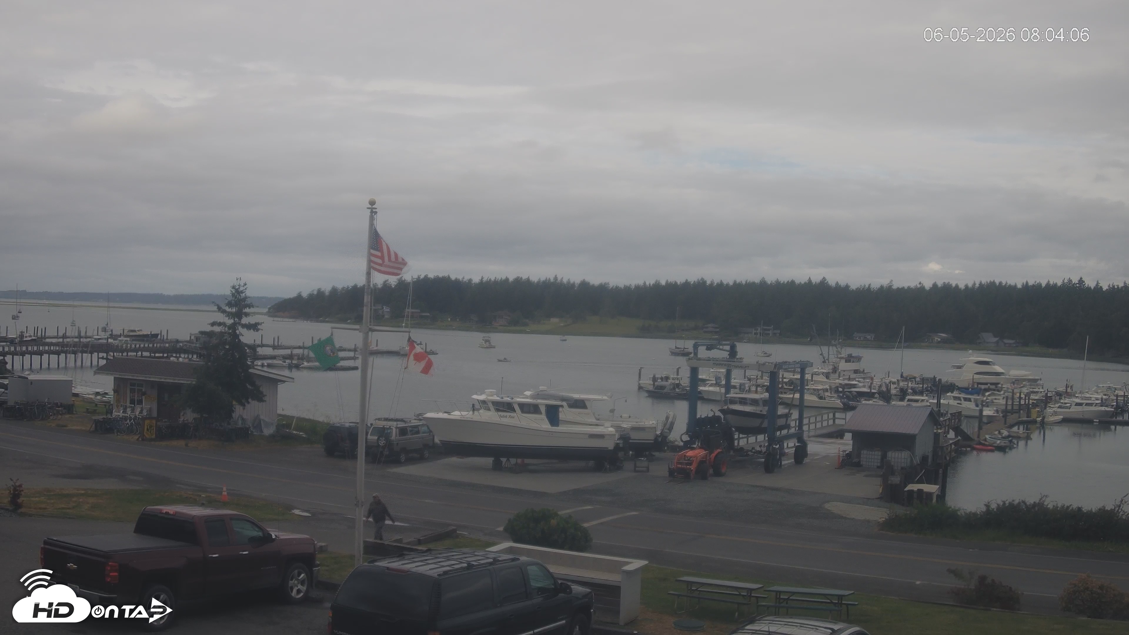 Snapshot of Lopez Island Marina Live Webcam taken Jun 5, 2026, 9:03am PDT