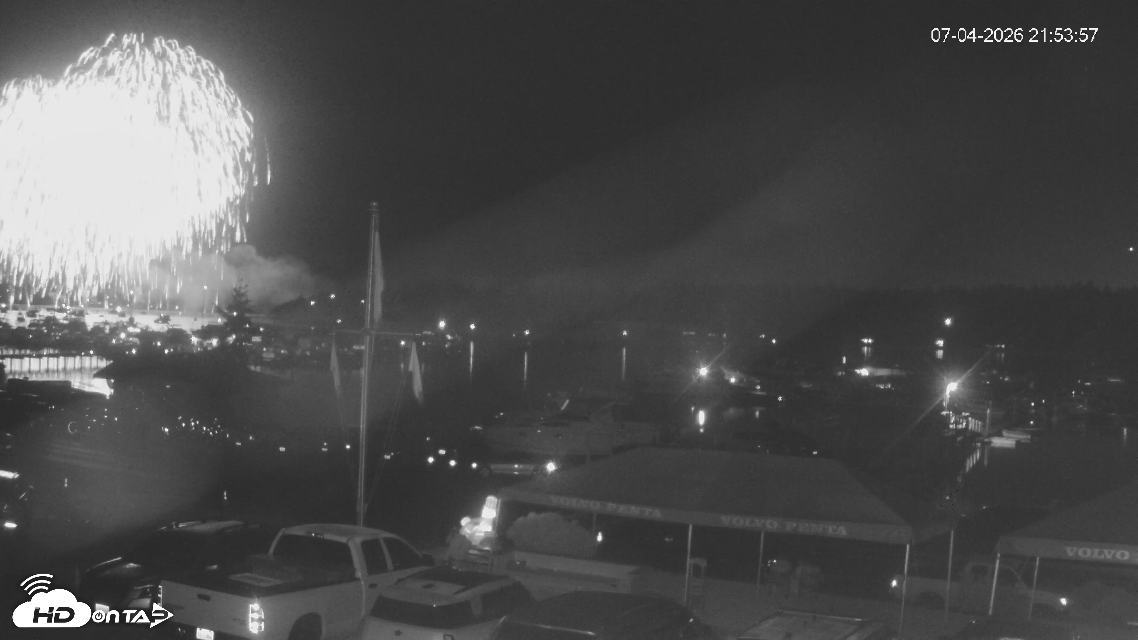 Snapshot of Lopez Island Marina Live Webcam taken Jul 4, 2026, 10:54pm PDT