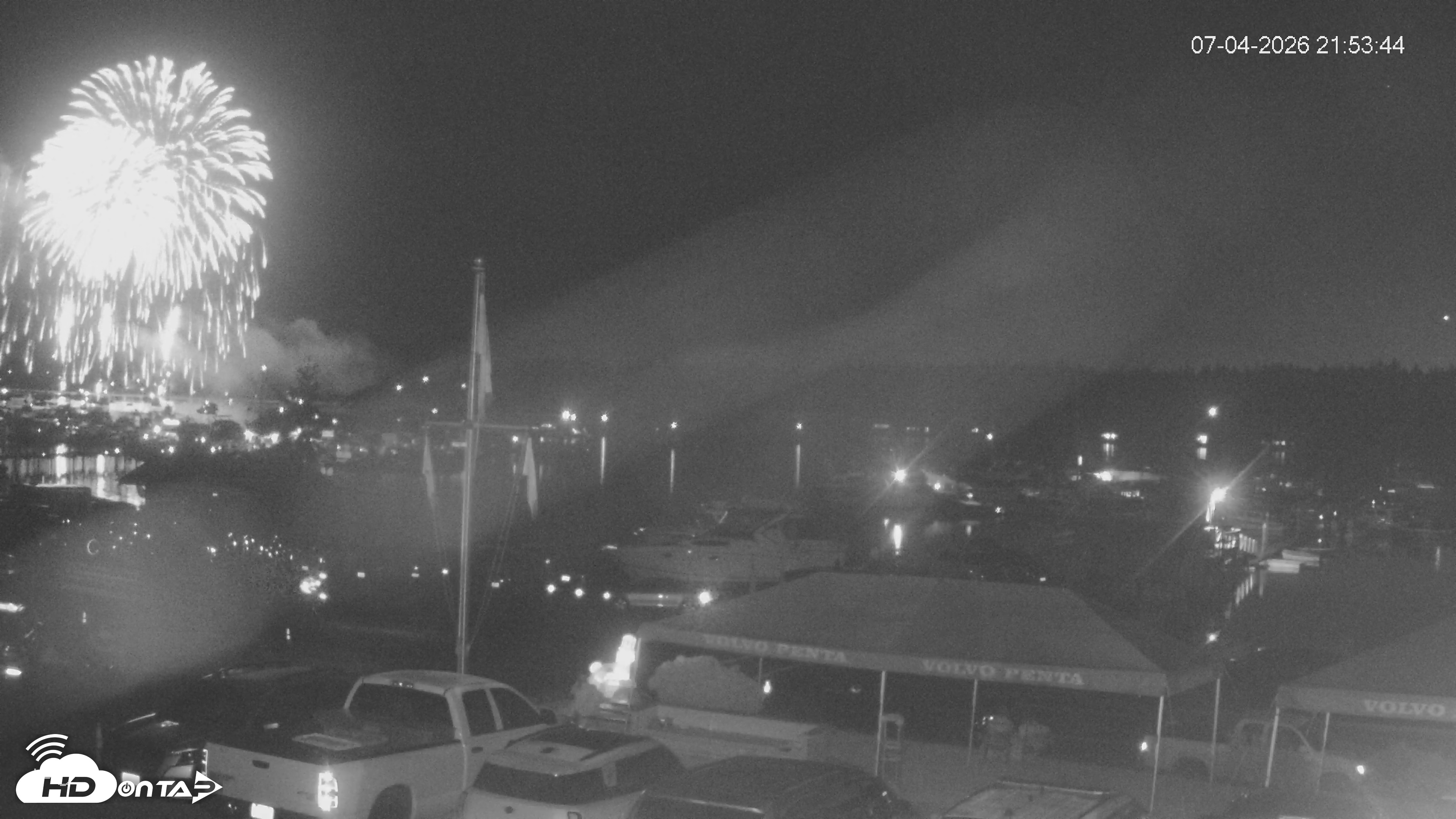 Snapshot of Lopez Island Marina Live Webcam taken Jul 4, 2026, 10:54pm PDT