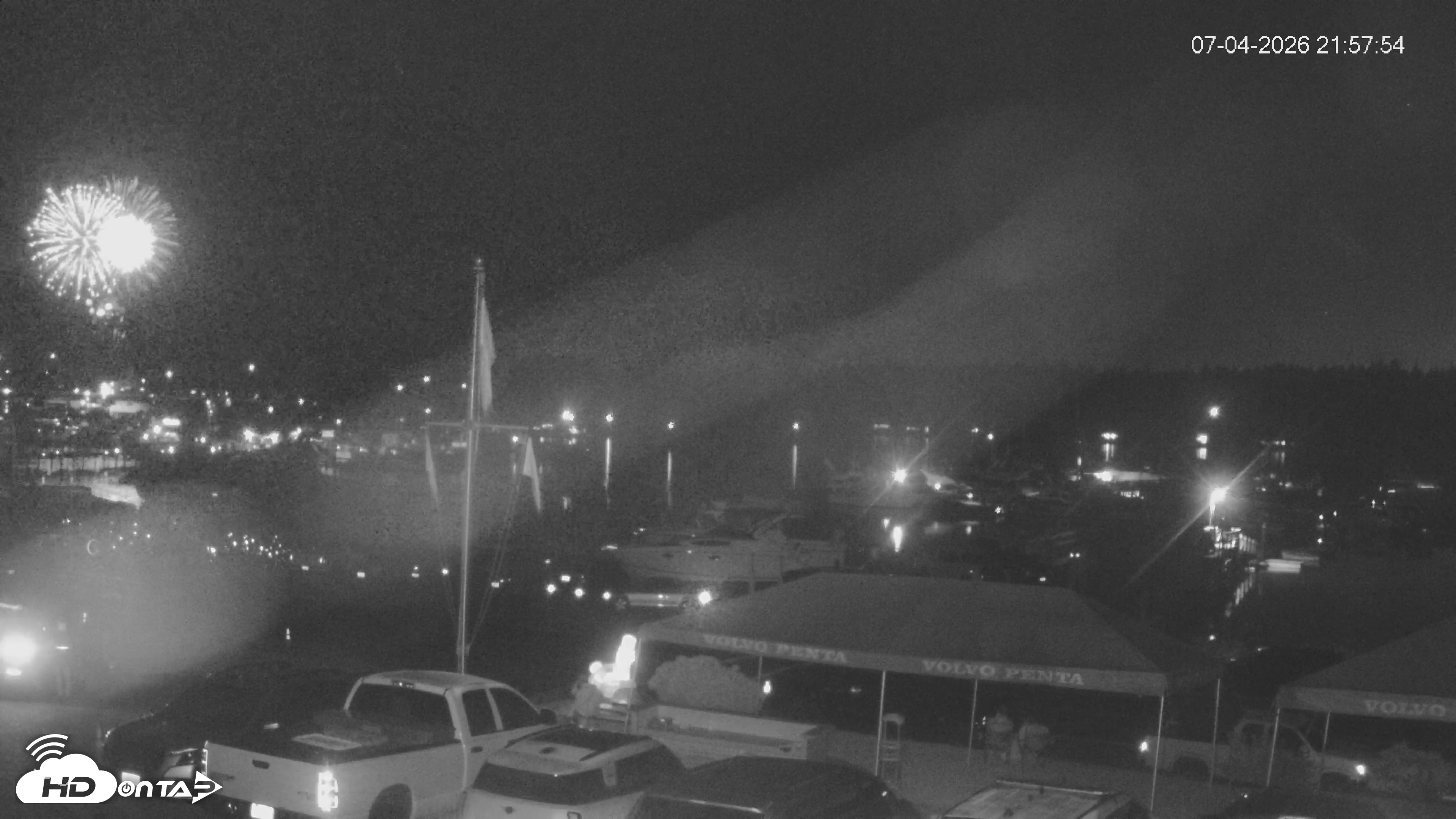Snapshot of Lopez Island Marina Live Webcam taken Jul 4, 2026, 10:58pm PDT