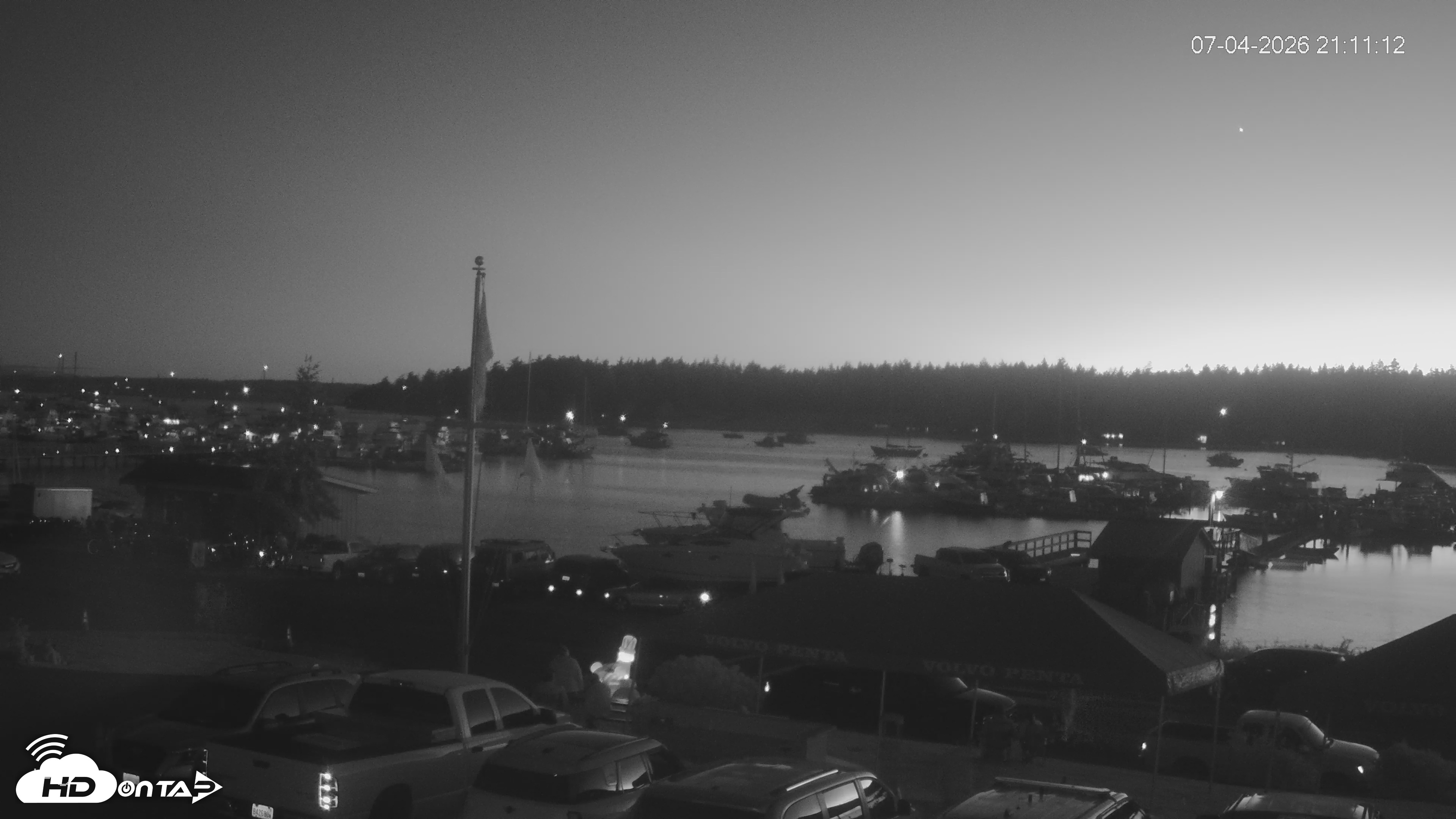 Snapshot of Lopez Island Marina Live Webcam taken Jul 4, 2026, 10:11pm PDT