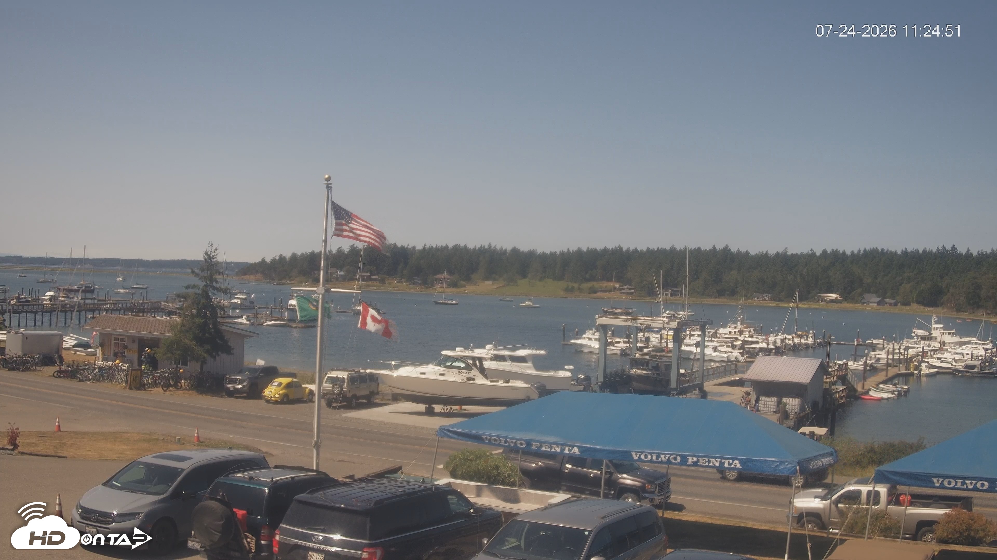 Snapshot of Lopez Island Marina Live Webcam taken Jul 24, 2026, 12:25pm PDT