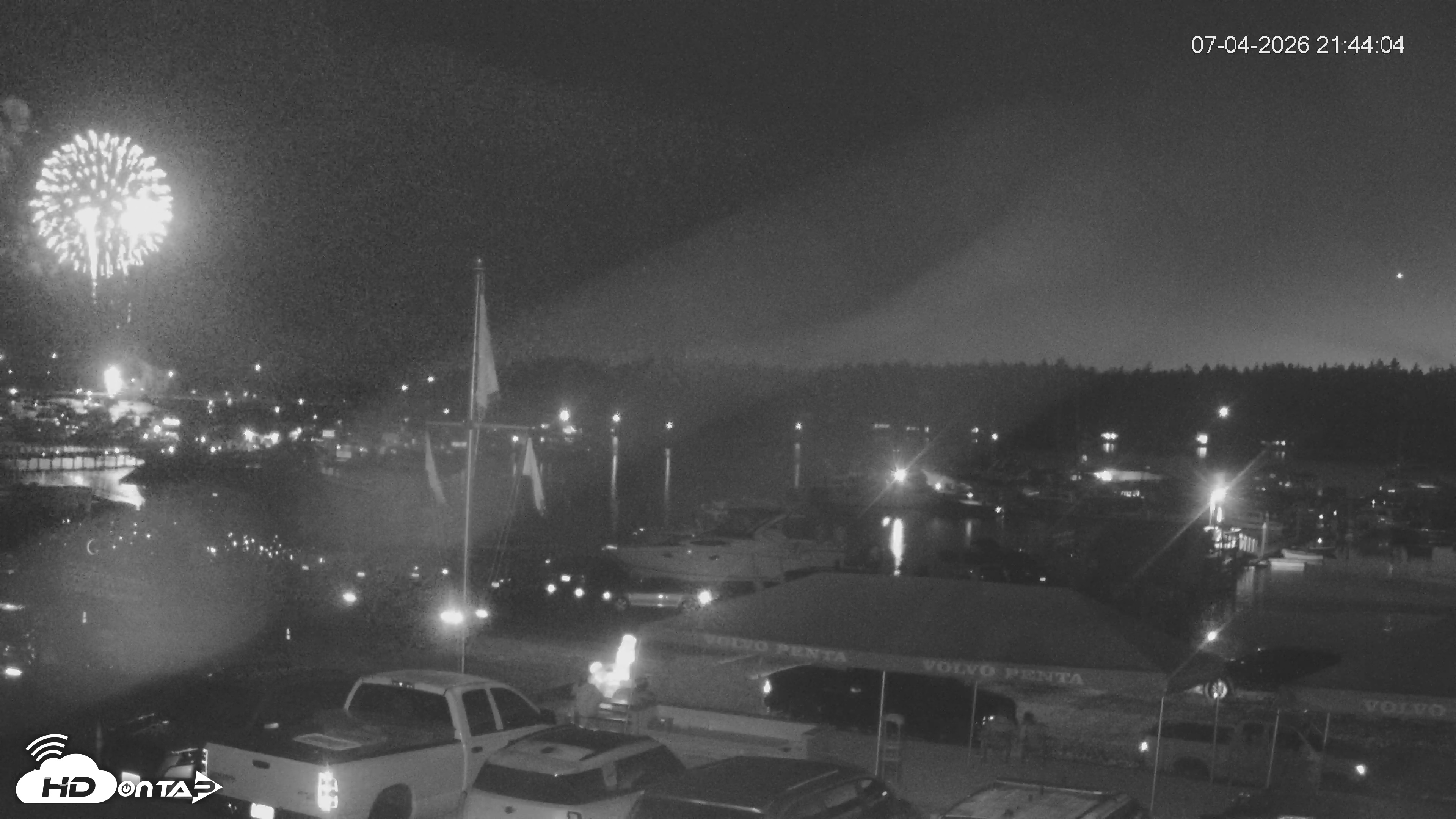 Snapshot of Lopez Island Marina Live Webcam taken Jul 4, 2026, 10:44pm PDT
