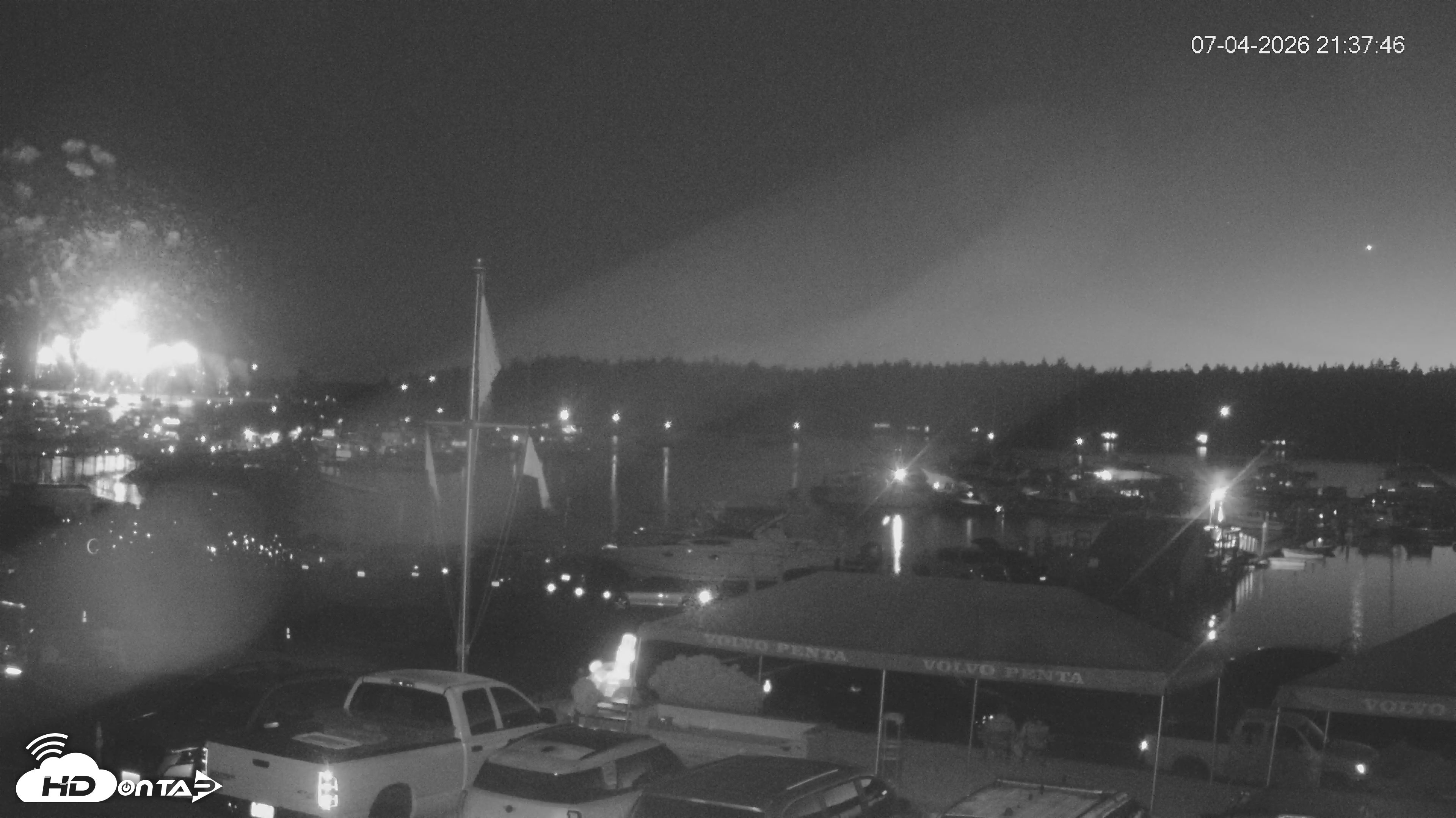 Snapshot of Lopez Island Marina Live Webcam taken Jul 4, 2026, 10:38pm PDT
