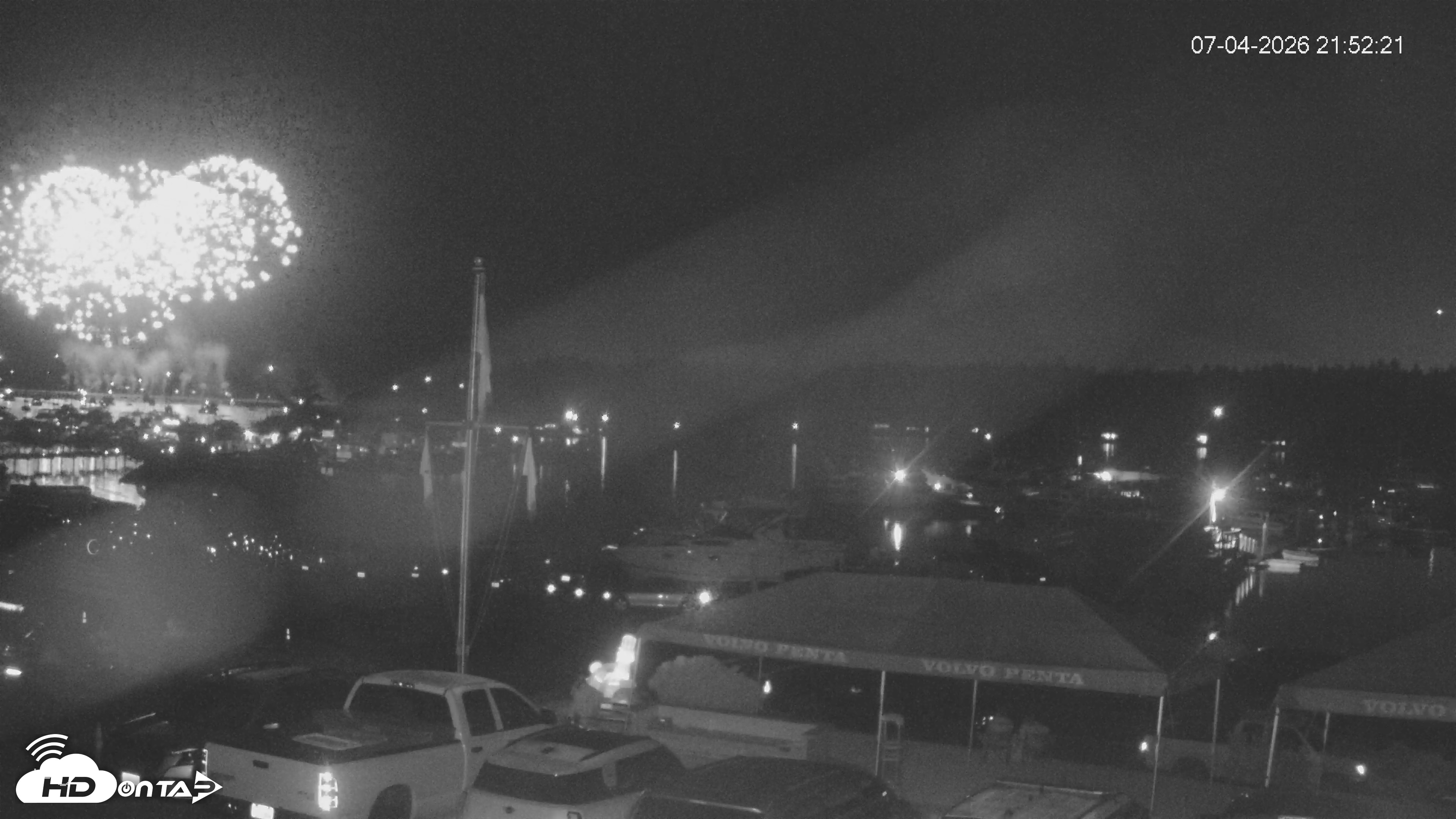 Snapshot of Lopez Island Marina Live Webcam taken Jul 4, 2026, 10:52pm PDT
