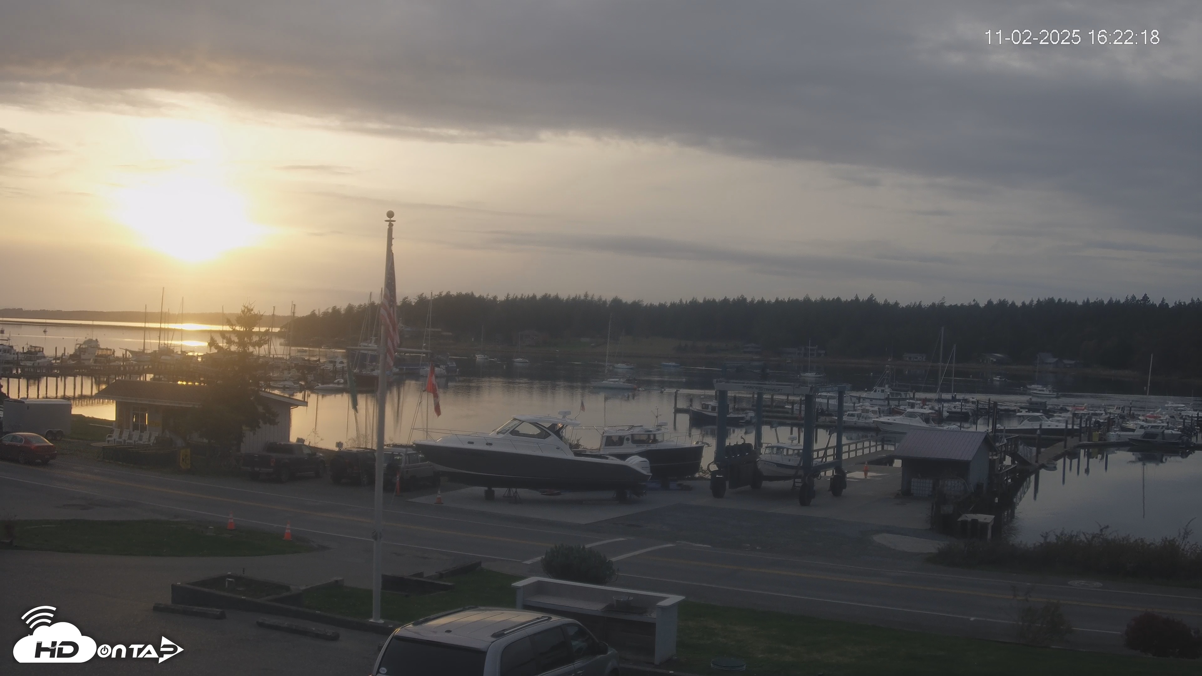 Snapshot of Lopez Island Marina Live Webcam taken Nov 2, 2025, 4:22pm PST