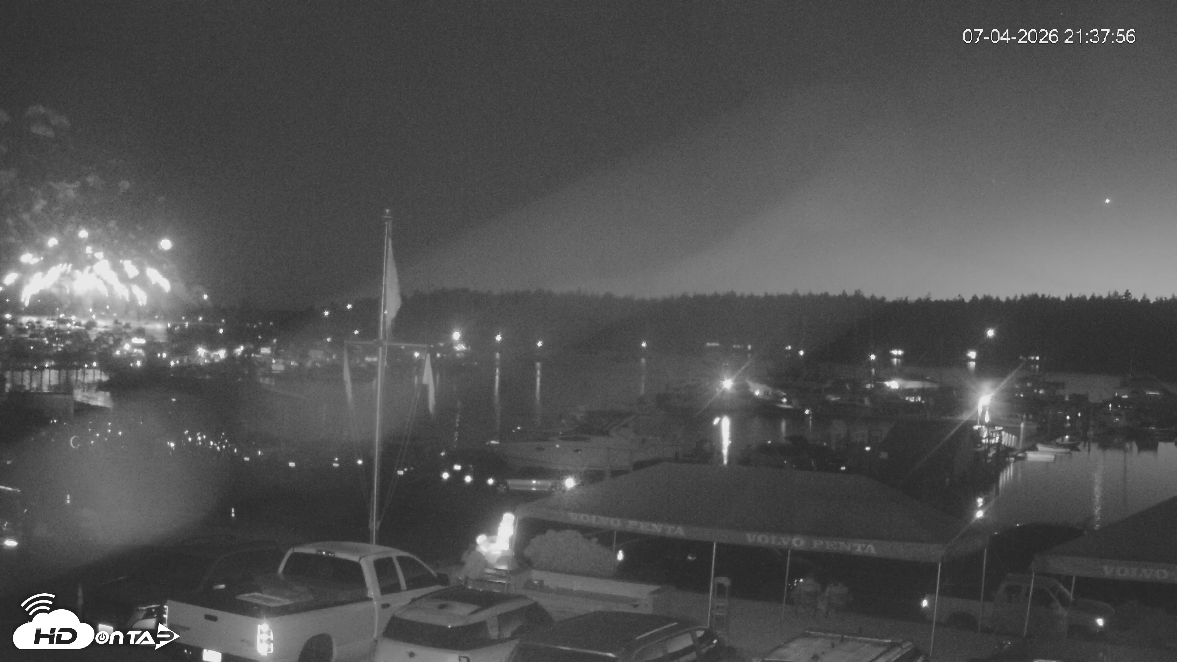 Snapshot of Lopez Island Marina Live Webcam taken Jul 4, 2026, 10:38pm PDT