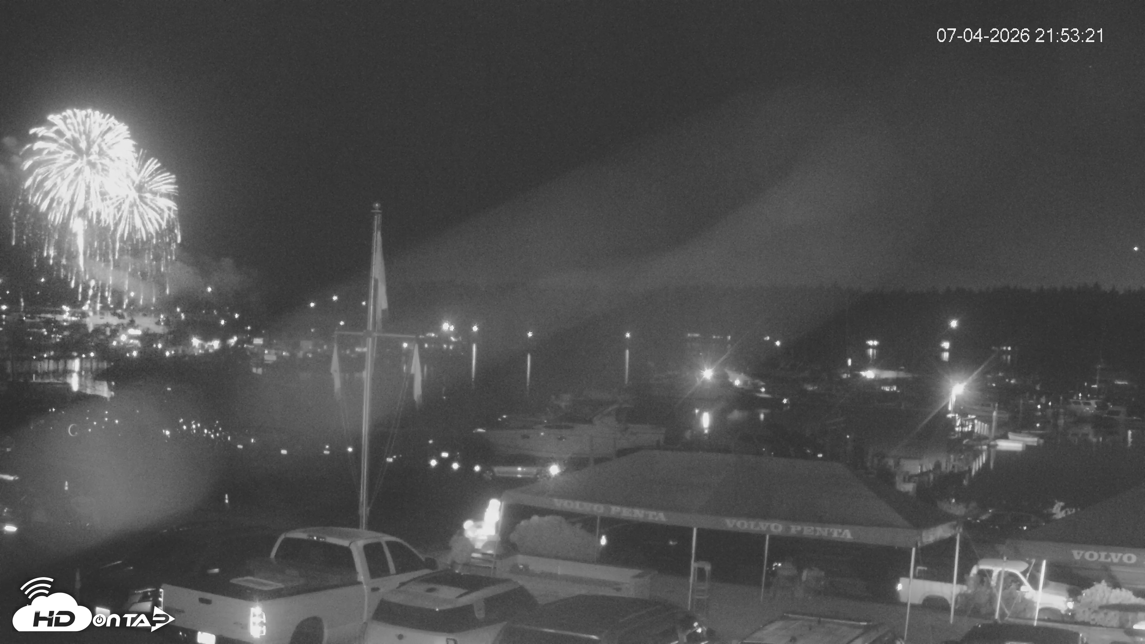 Snapshot of Lopez Island Marina Live Webcam taken Jul 4, 2026, 10:53pm PDT