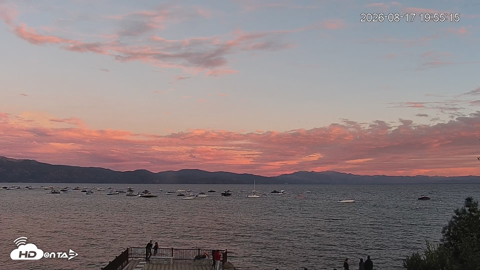 Snapshot of Tahoe Vista Lake Tahoe Live Webcam taken Aug 17, 2026, 7:56pm PDT