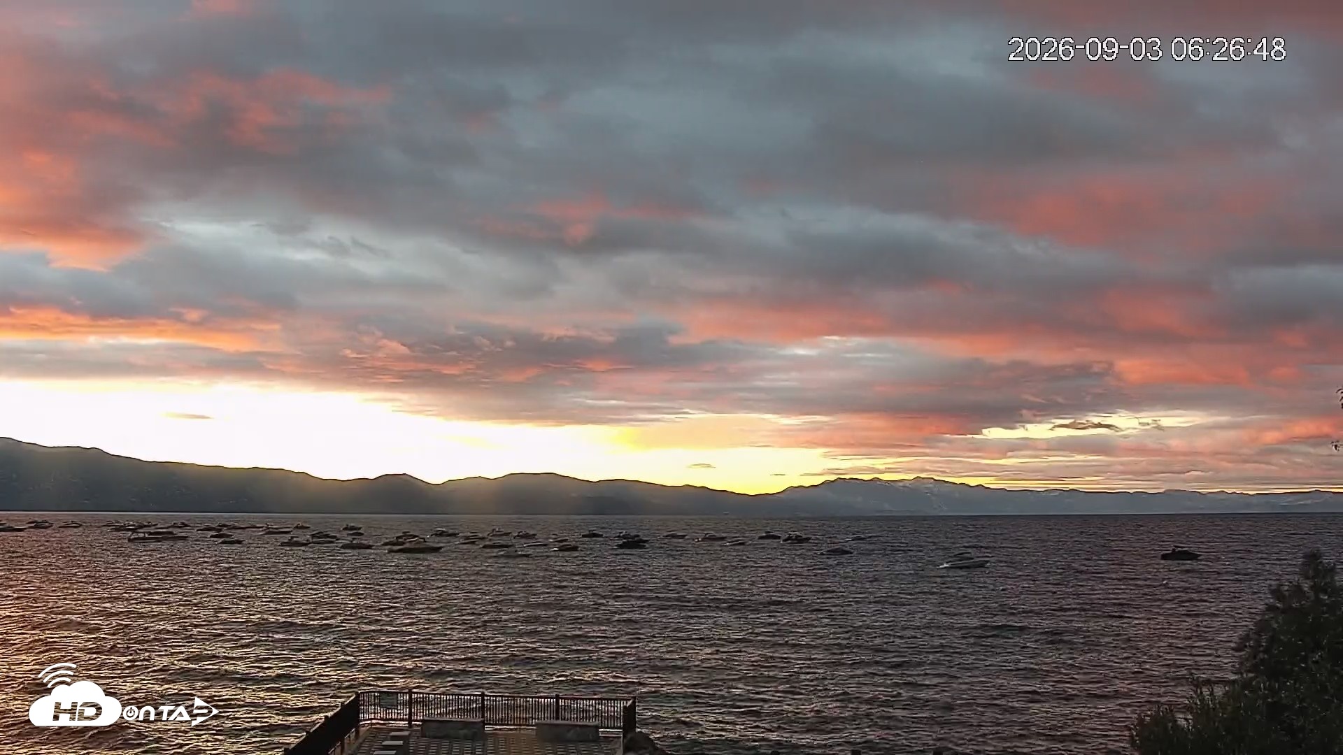 Snapshot of Tahoe Vista Lake Tahoe Live Webcam taken Sep 3, 2026, 6:28am PDT
