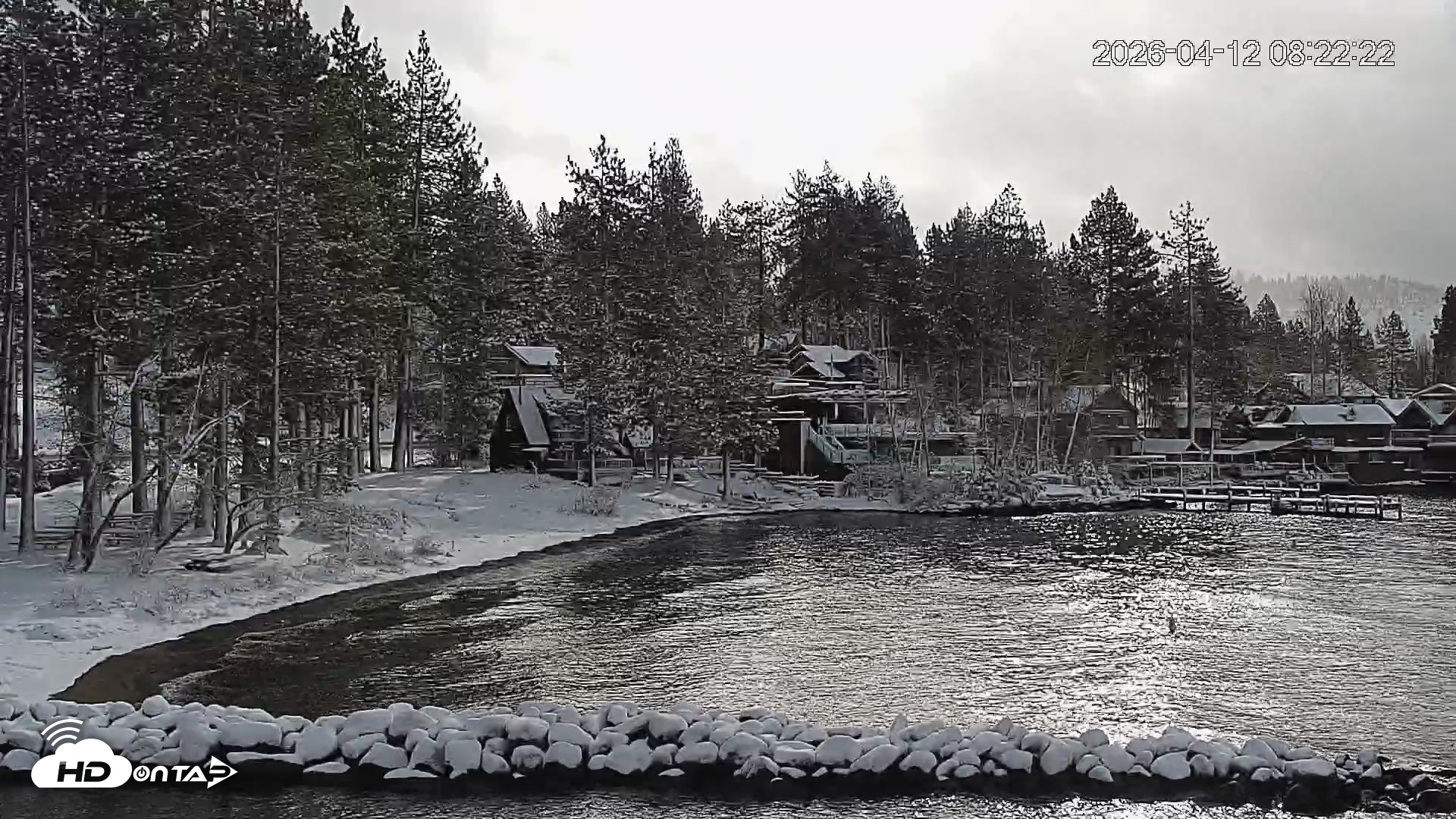 Snapshot of Tahoe Vista Lake Tahoe Live Webcam taken Apr 12, 2026, 8:23am PDT