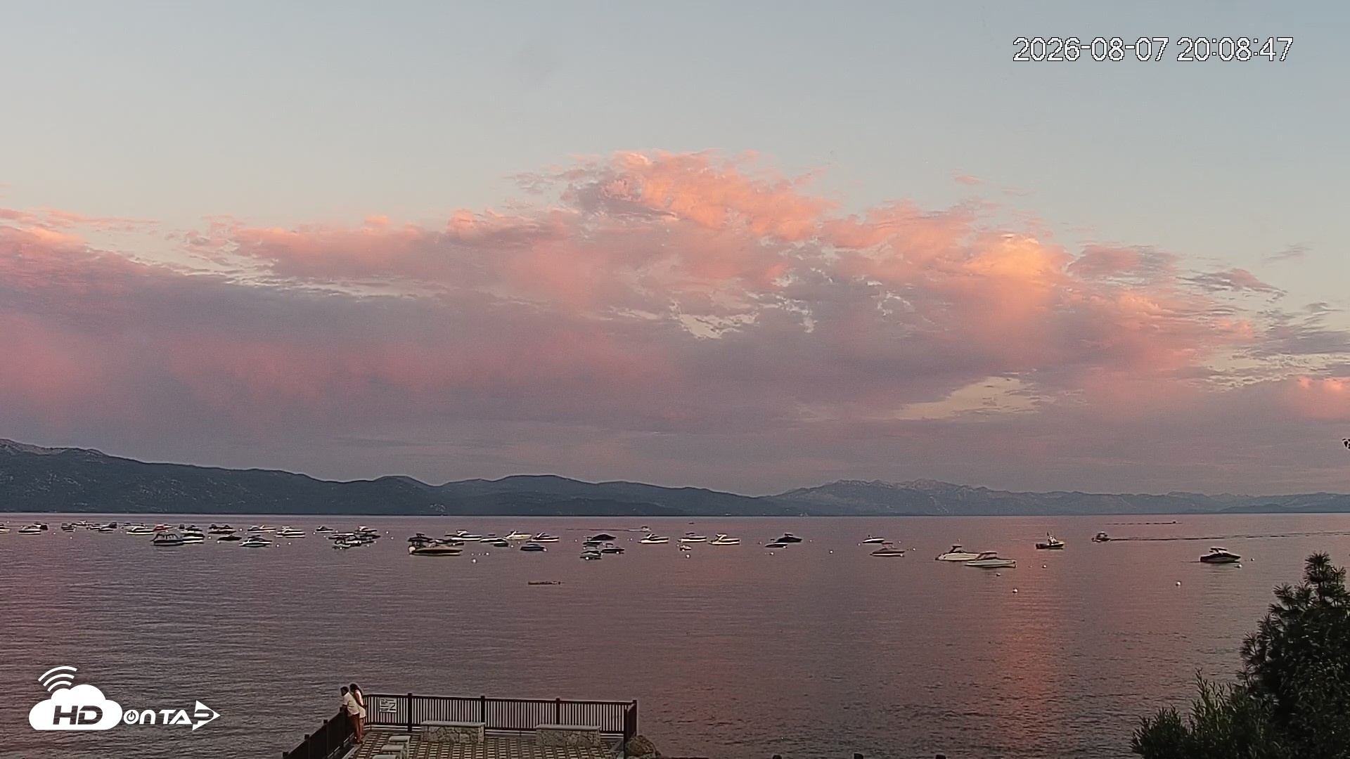 Snapshot of Tahoe Vista Lake Tahoe Live Webcam taken Aug 7, 2026, 8:10pm PDT