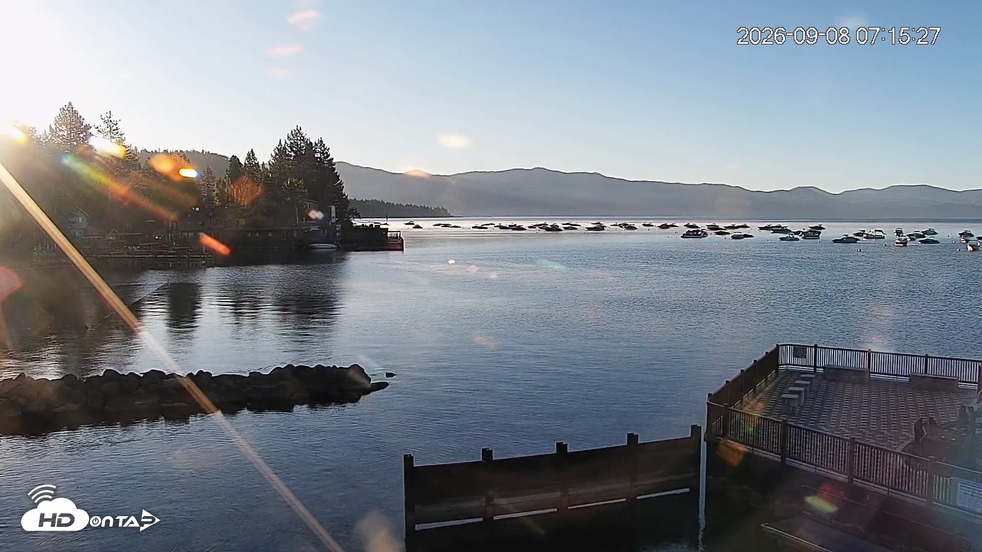 Snapshot of Tahoe Vista Lake Tahoe Live Webcam taken Sep 8, 2026, 7:16am PDT