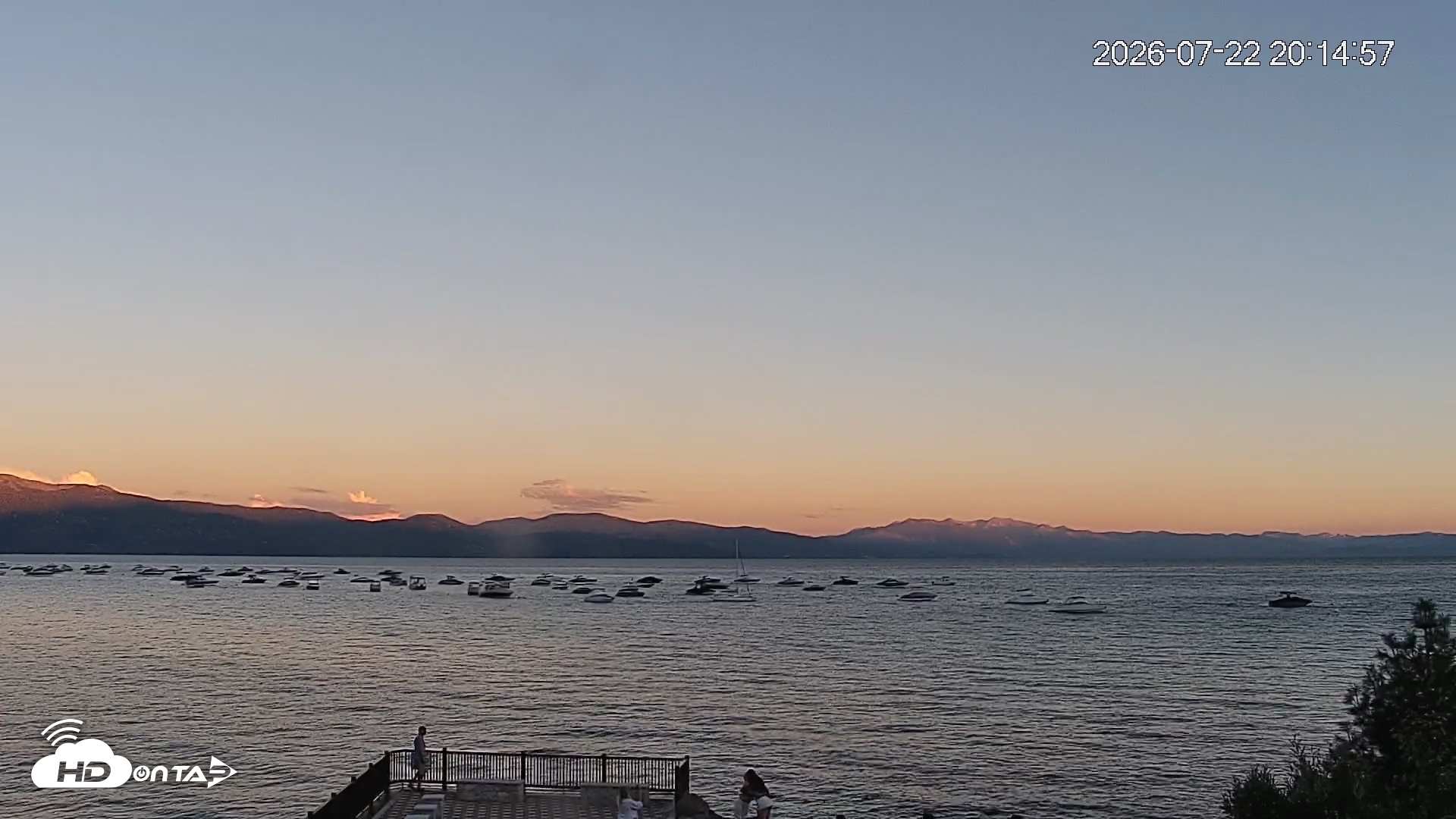 Snapshot of Tahoe Vista Lake Tahoe Live Webcam taken Jul 22, 2026, 8:16pm PDT
