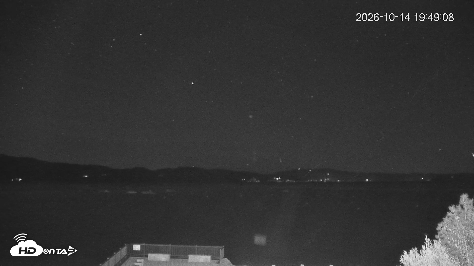 Snapshot of Tahoe Vista Lake Tahoe Live Webcam taken Oct 14, 2026, 7:50pm PDT