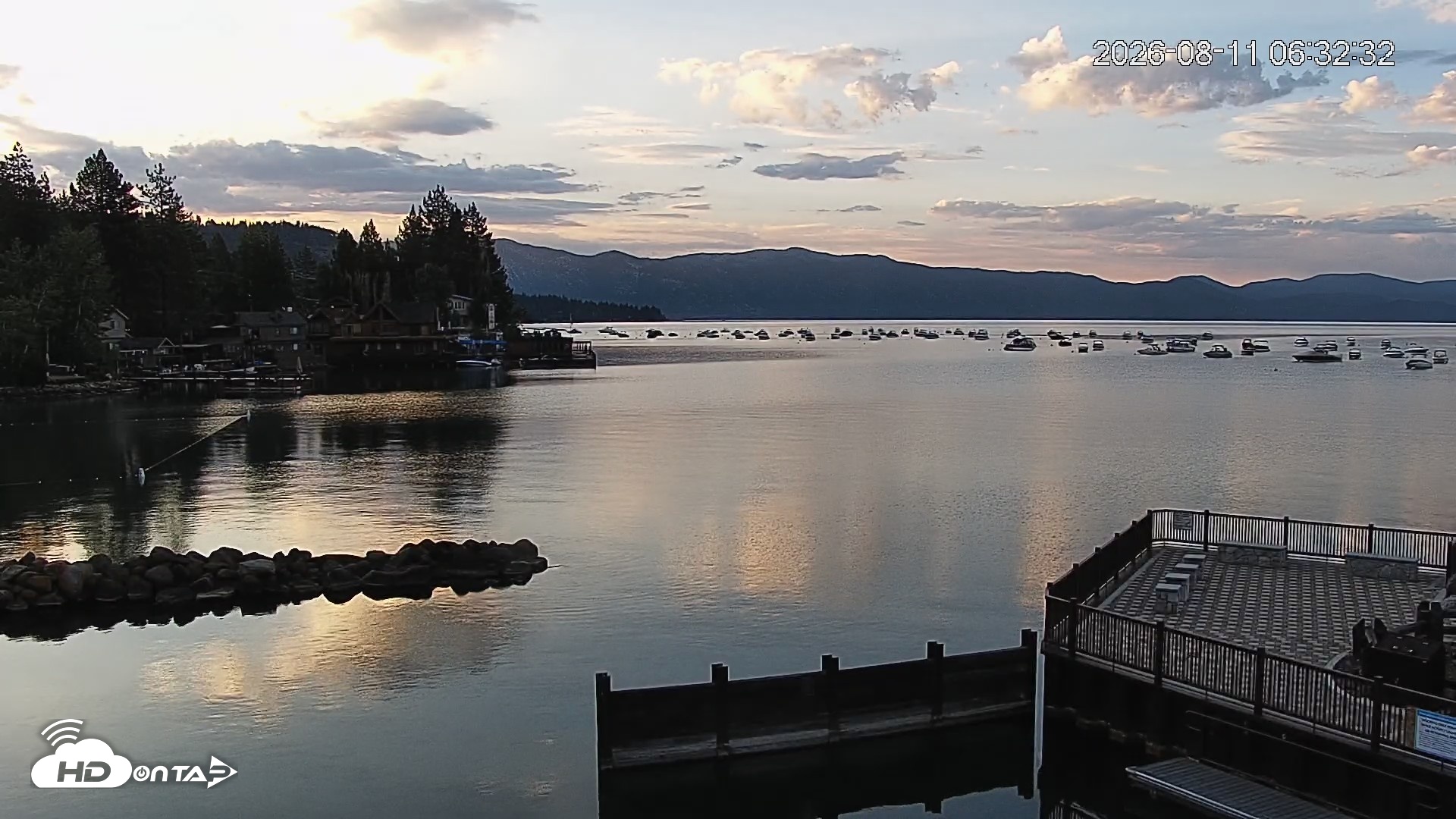 Snapshot of Tahoe Vista Lake Tahoe Live Webcam taken Aug 11, 2026, 6:34am PDT