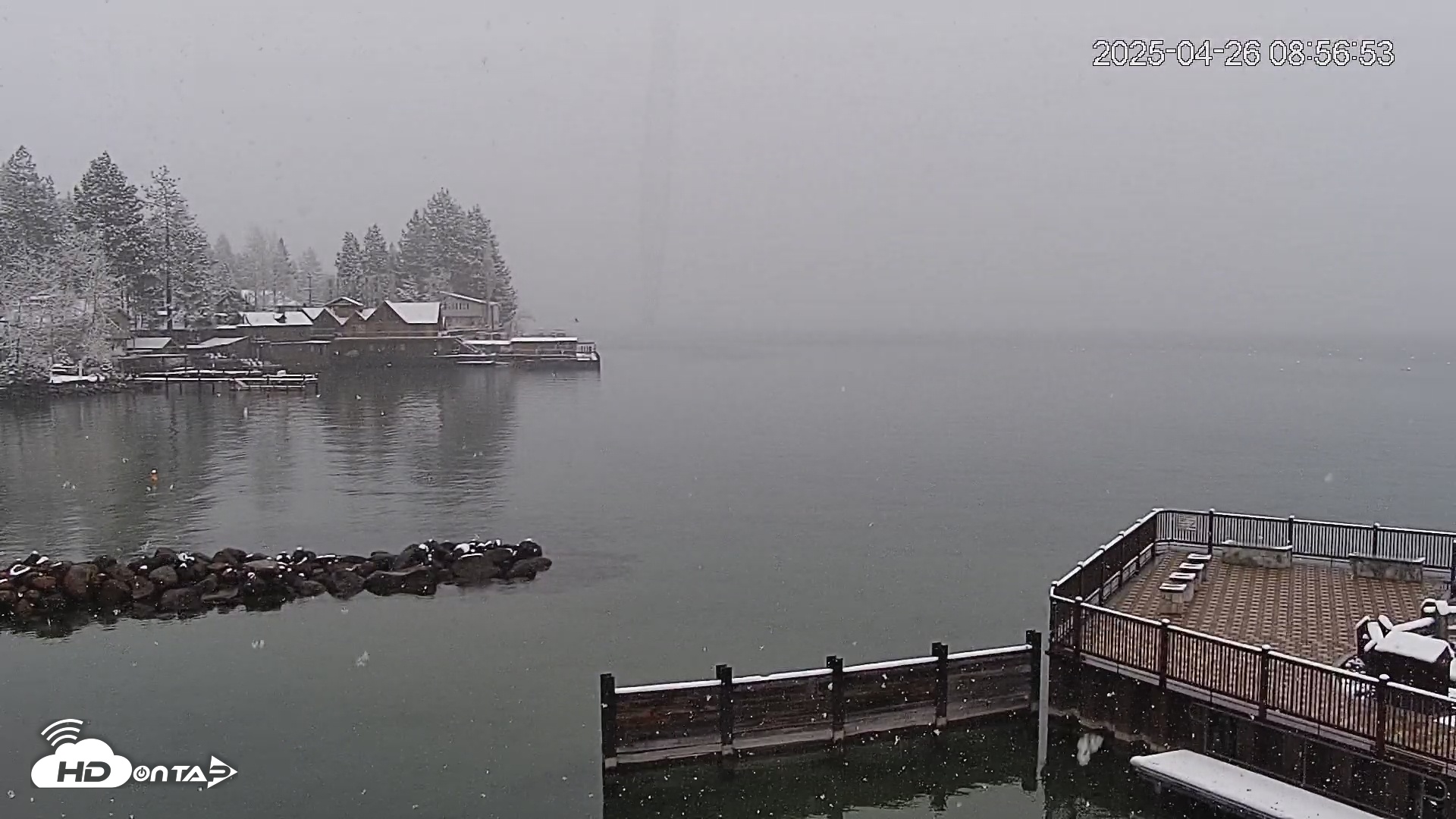 Snapshot of Tahoe Vista Lake Tahoe Live Webcam taken Apr 26, 2025, 8:58am PDT