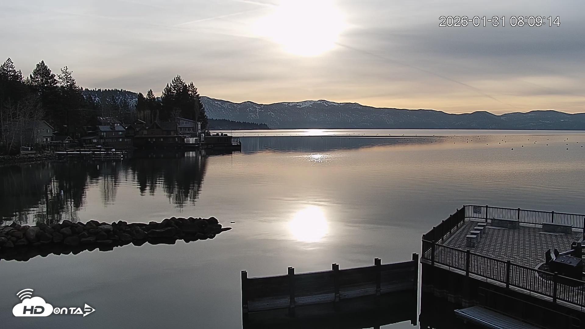Snapshot of Tahoe Vista Lake Tahoe Live Webcam taken Jan 31, 2026, 8:10am PST