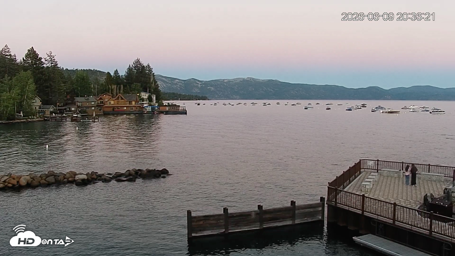 Snapshot of Tahoe Vista Lake Tahoe Live Webcam taken Jun 9, 2026, 8:37pm PDT