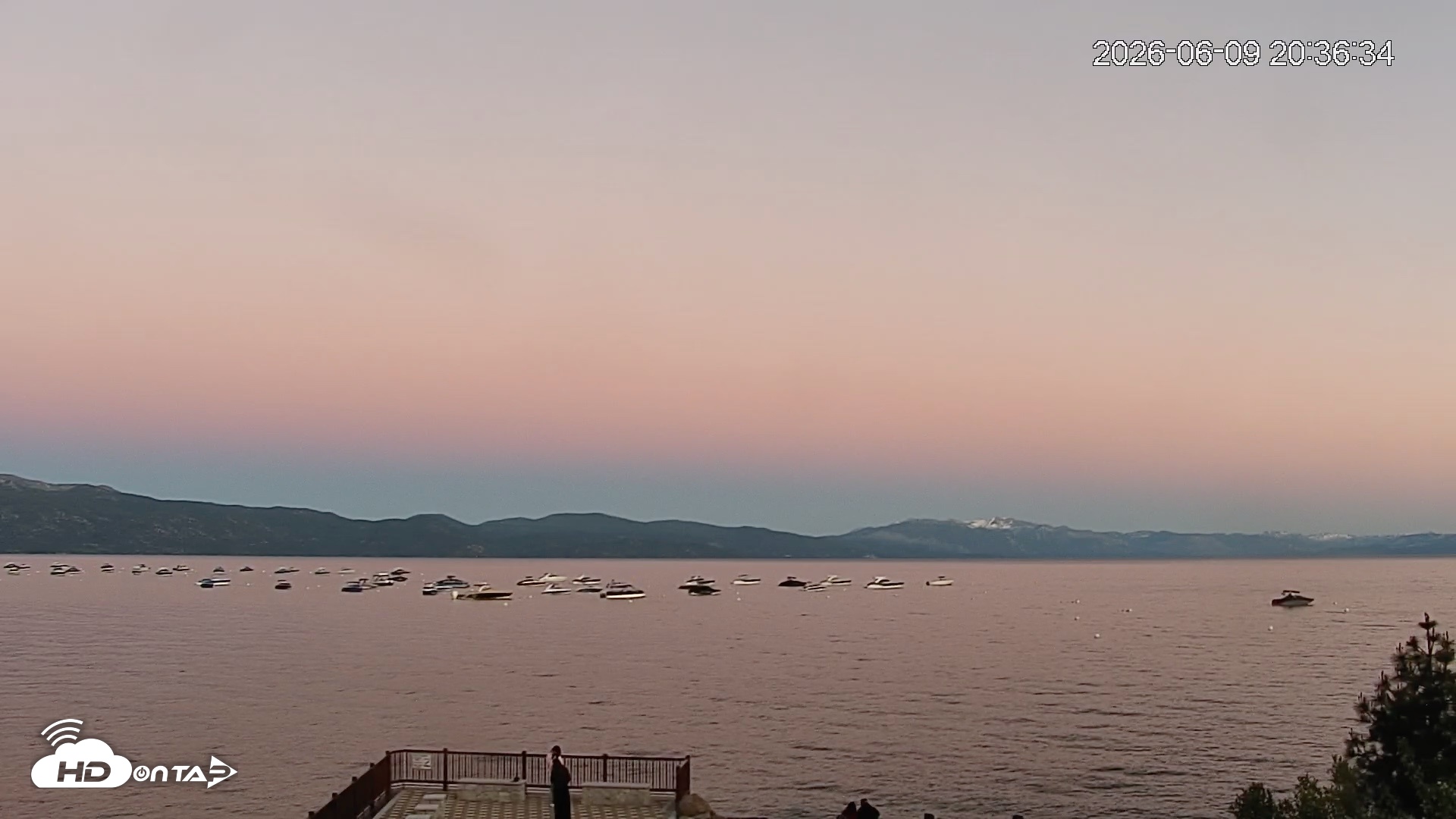 Snapshot of Tahoe Vista Lake Tahoe Live Webcam taken Jun 9, 2026, 8:37pm PDT