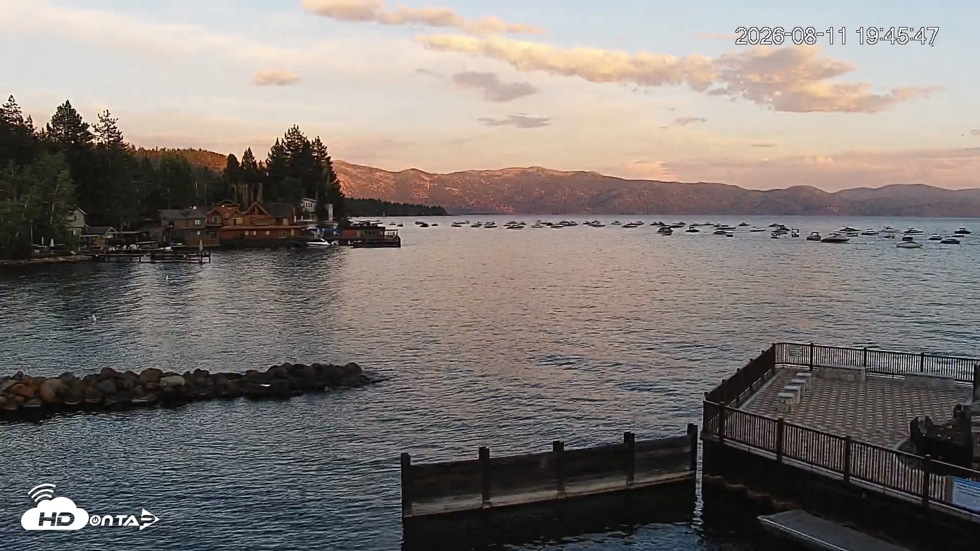 Snapshot of Tahoe Vista Lake Tahoe Live Webcam taken Aug 11, 2026, 7:47pm PDT