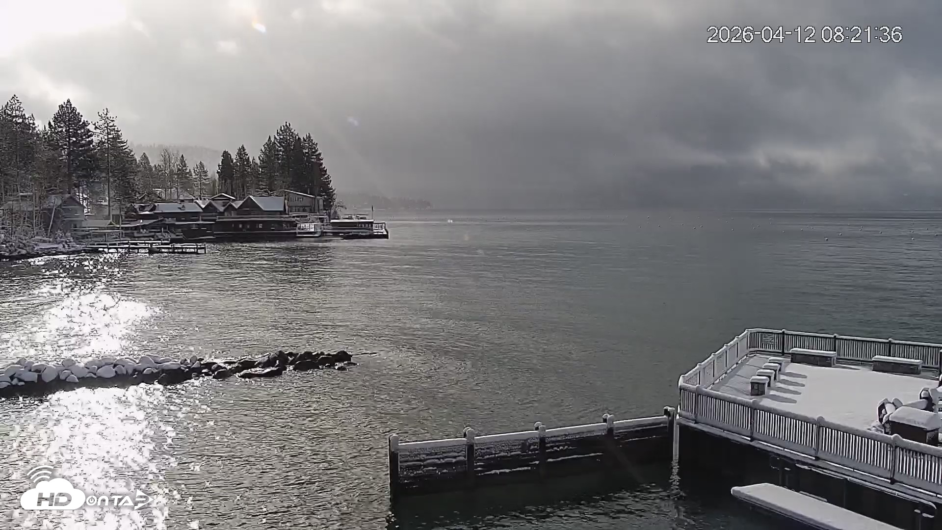 Snapshot of Tahoe Vista Lake Tahoe Live Webcam taken Apr 12, 2026, 8:23am PDT
