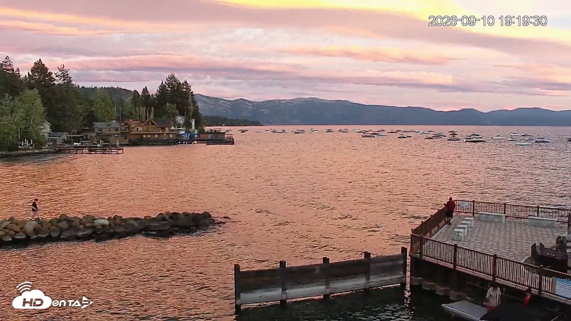 Snapshot of Tahoe Vista Lake Tahoe Live Webcam taken Sep 10, 2026, 7:21pm PDT