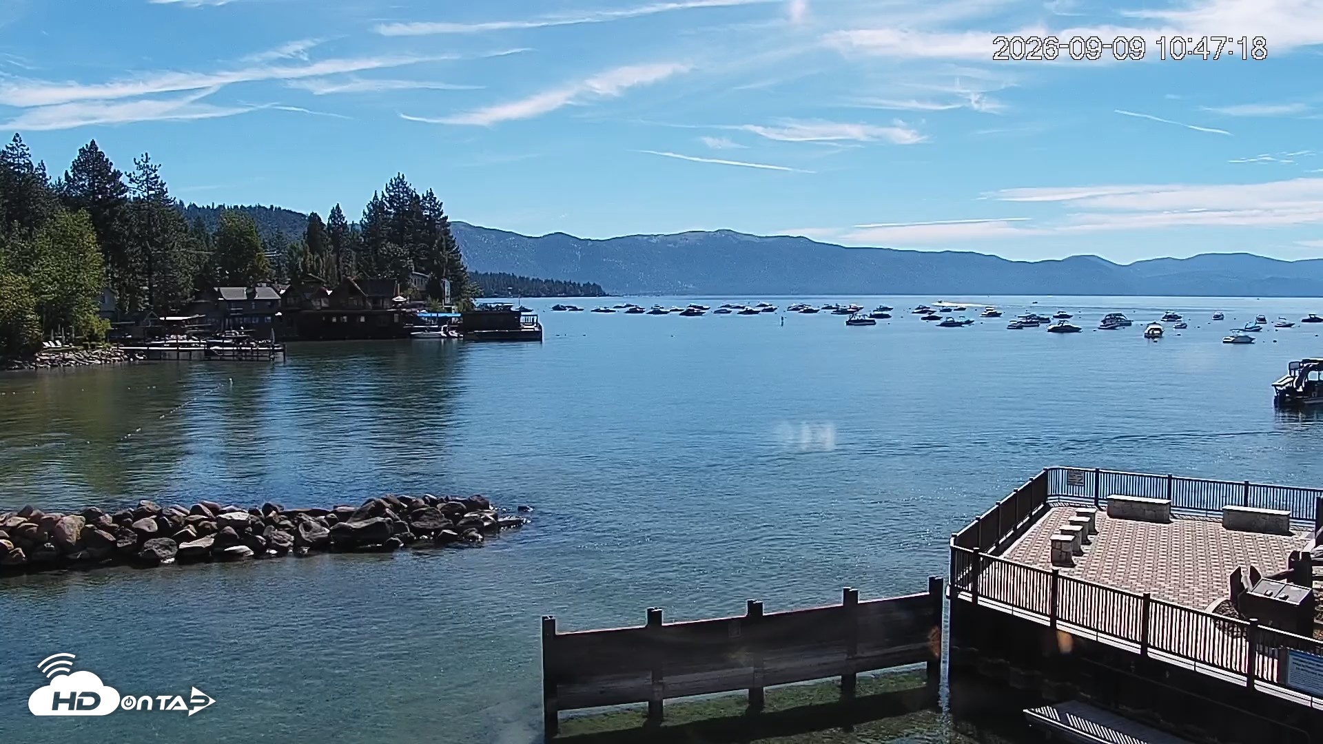 Snapshot of Tahoe Vista Lake Tahoe Live Webcam taken Sep 9, 2026, 10:48am PDT