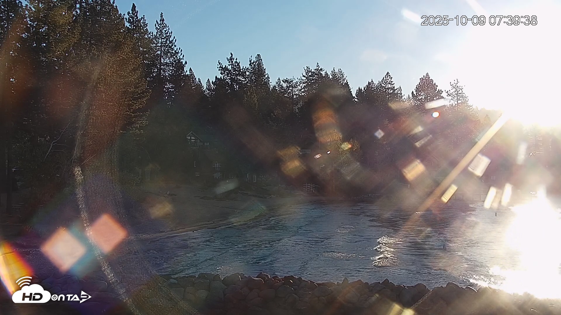Snapshot of Tahoe Vista Lake Tahoe Live Webcam taken Oct 9, 2025, 7:40am PDT