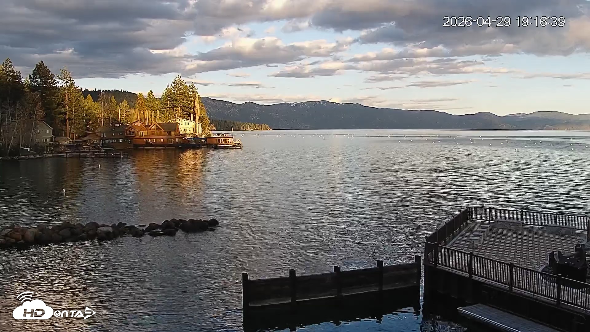 Snapshot of Tahoe Vista Lake Tahoe Live Webcam taken Apr 29, 2026, 7:18pm PDT
