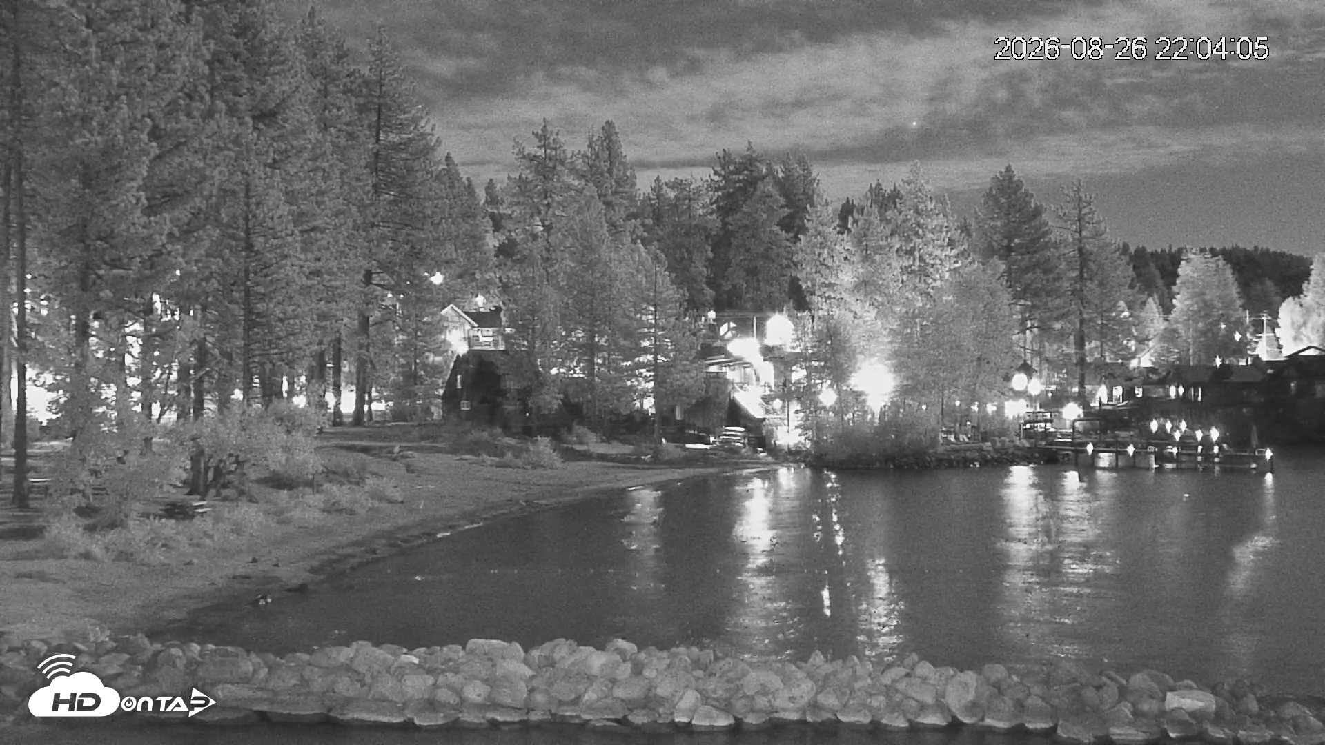 Snapshot of Tahoe Vista Lake Tahoe Live Webcam taken Aug 26, 2026, 10:05pm PDT